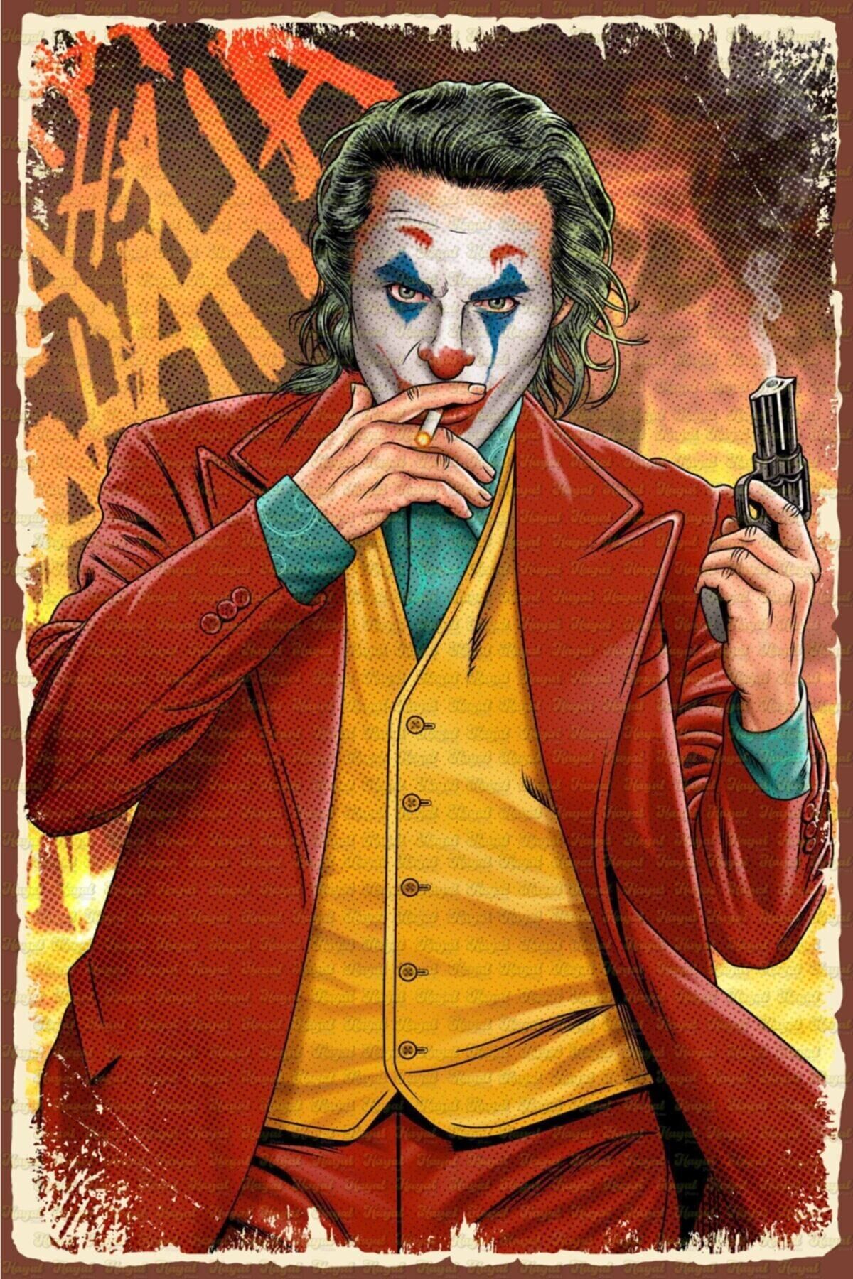 Joker Retro Ahşap Poster 002