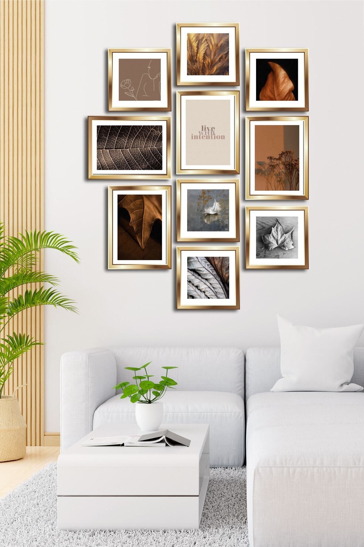 10 Parçalı Çerçeve Görünümlü Mdf Tablo Seti Flm075