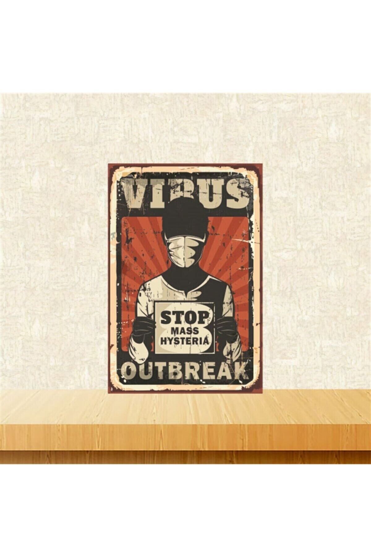 Virus Outbreak 20-30 Cm Retro Ahşap Tablo Tkfx5188