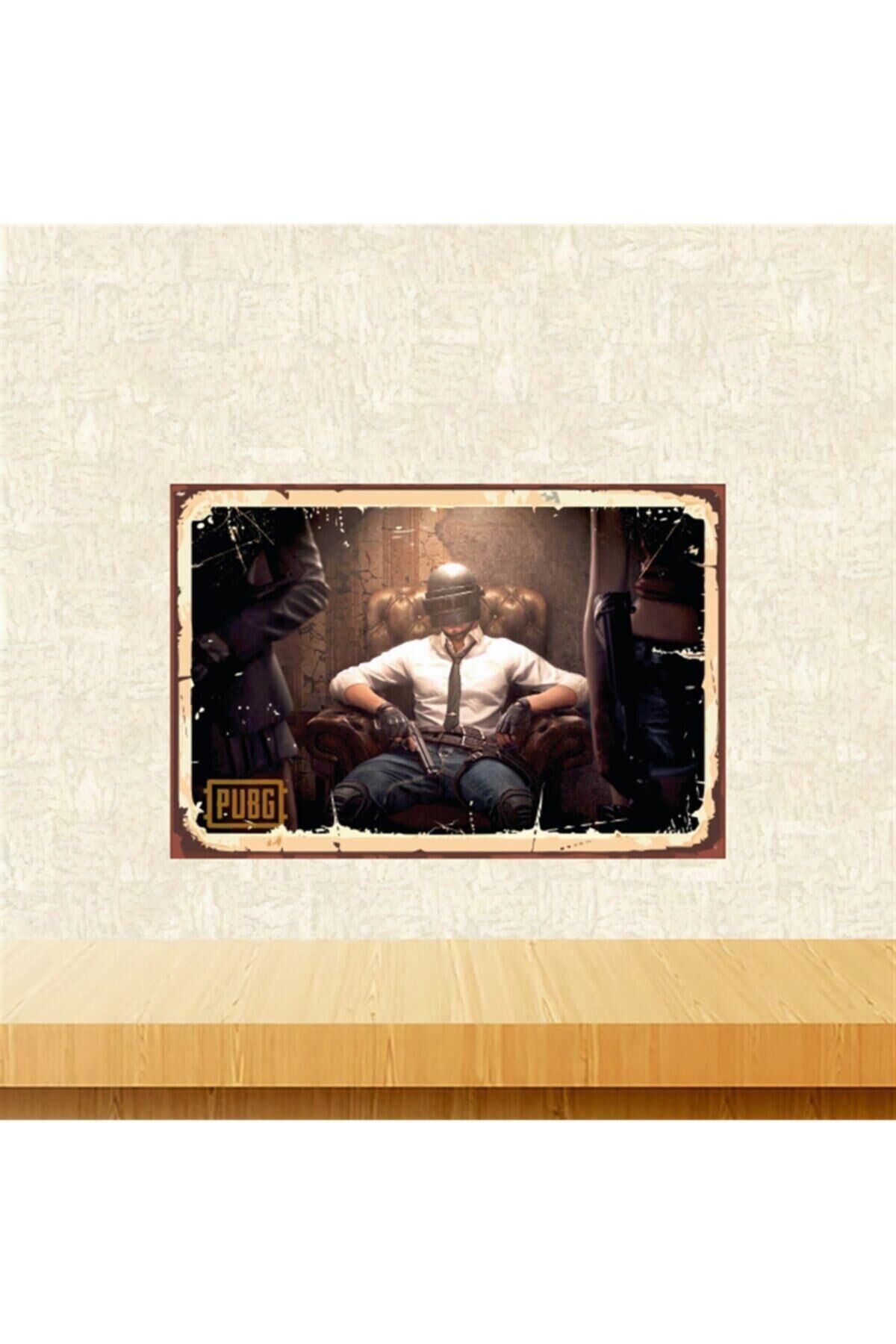 Pubg Tasarımlı 20-30 Cm Retro Ahşap Tablo Tkfx5652