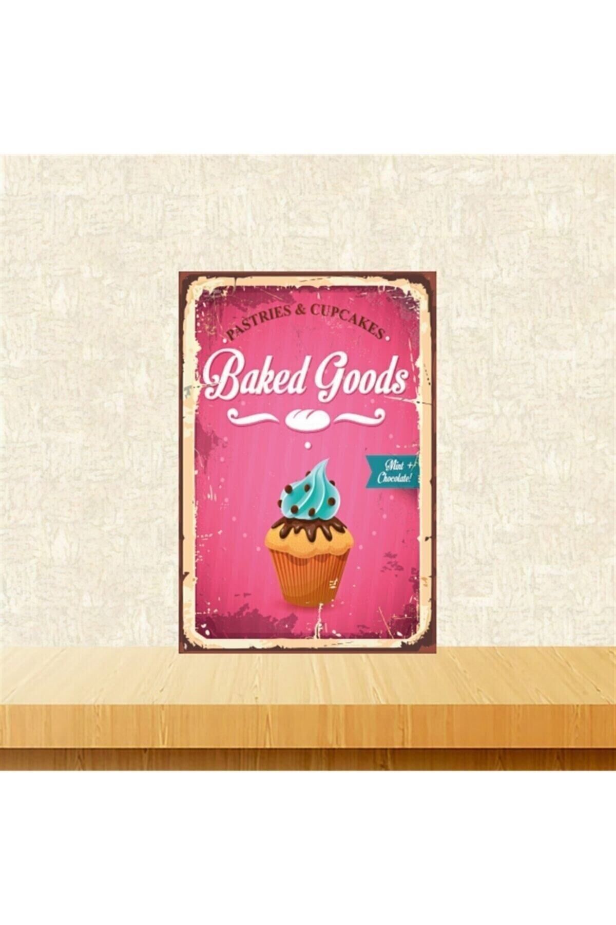 Baked Goods 20-30 Cm Retro Ahşap Tablo Tkfx5112