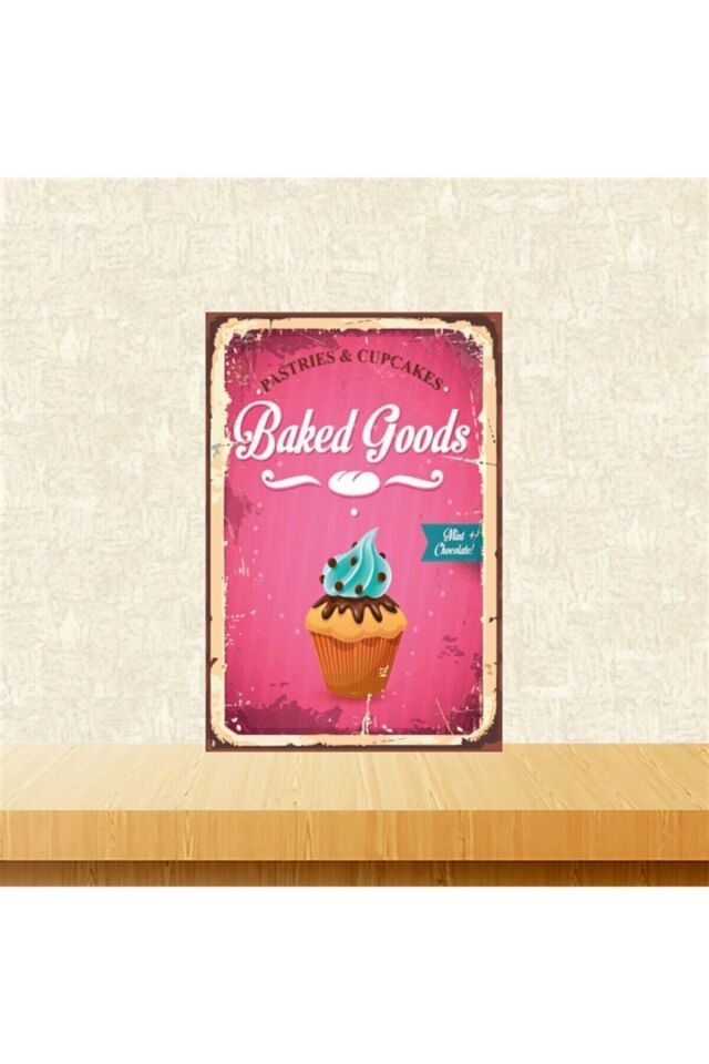 Baked Goods 20-30 Cm Retro Ahşap Tablo Tkfx5112