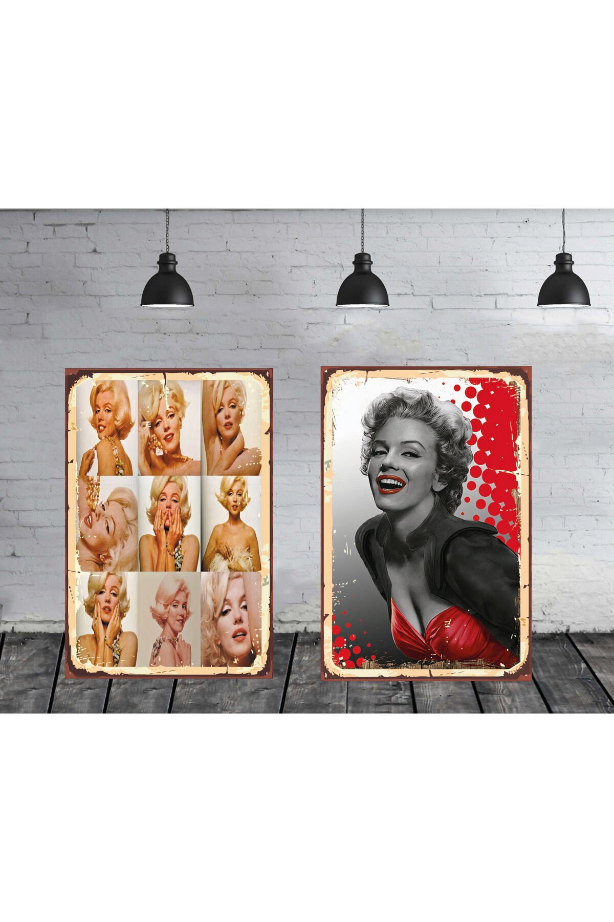Marilyn Monroe Tasarımlı 2 adet 20 x30 CM Adet Ahşap Tablo 1147