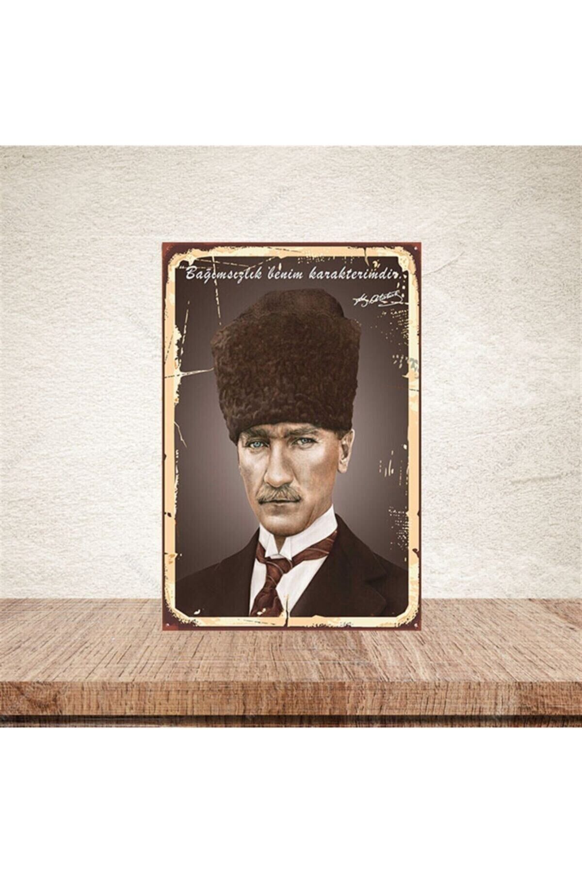 Bağımsızlık Benim Karakterimdir 20-30 Cm Retro Ahşap Poster