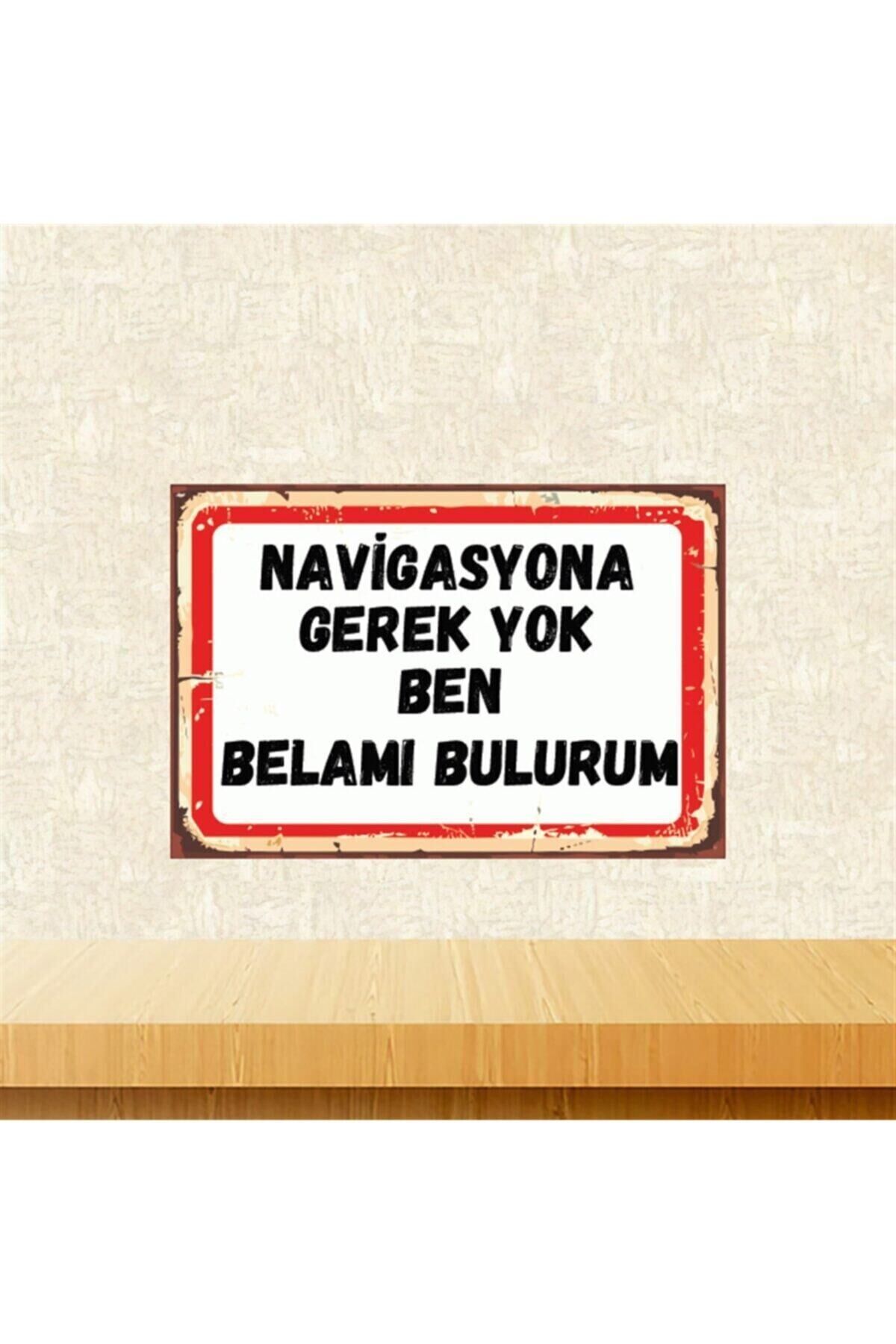 Navigasyona Gerek Yok 20-30 Cm Retro Ahşap Poster Tkfx4459