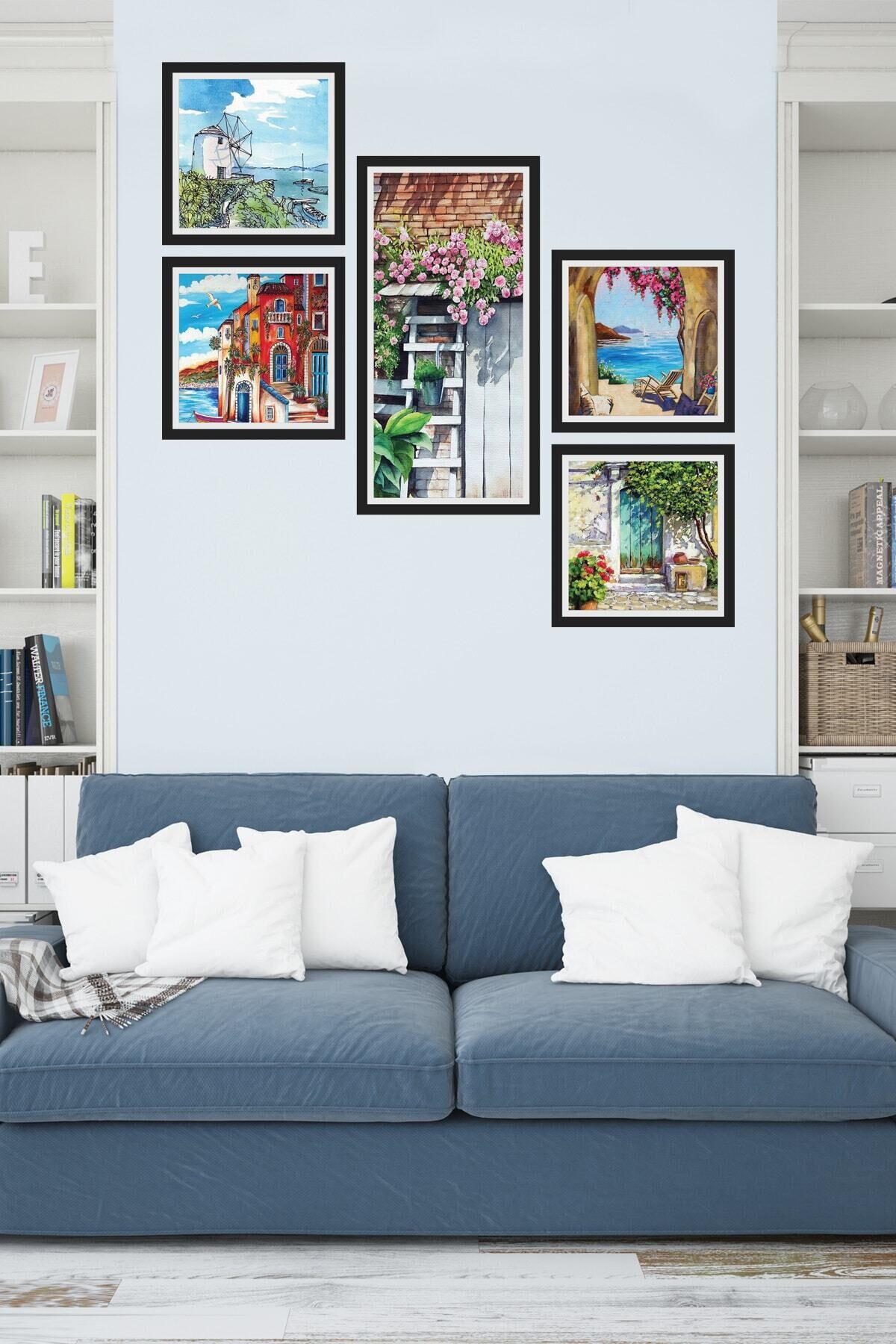 Collage Style 5 Parçalı Mdf Tablo Atf249