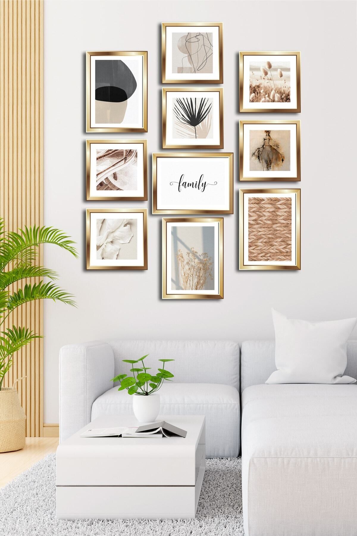 10 Parçalı Çerçeve Görünümlü Mdf Tablo Seti Flm109