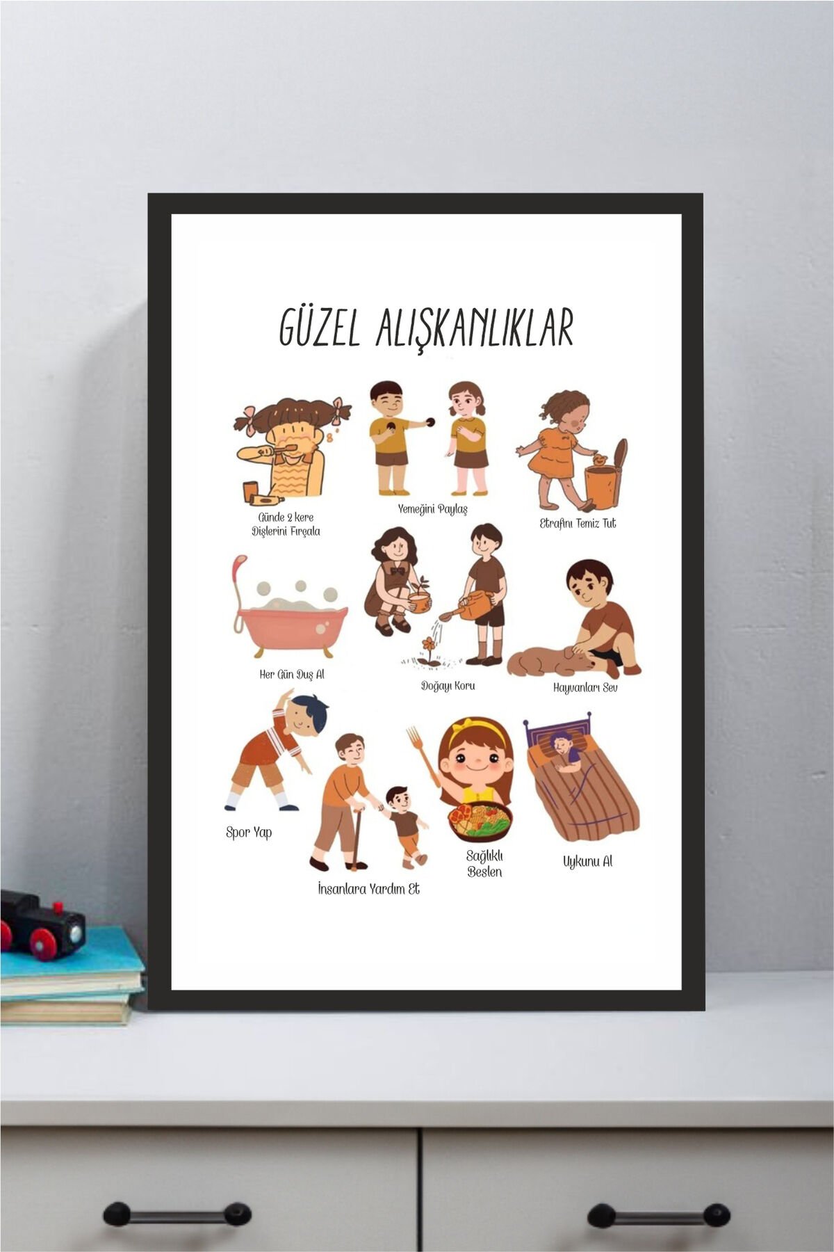 Çocuk Odası Tasarımlı Çerçeve Görünümlü Mdf Tablo