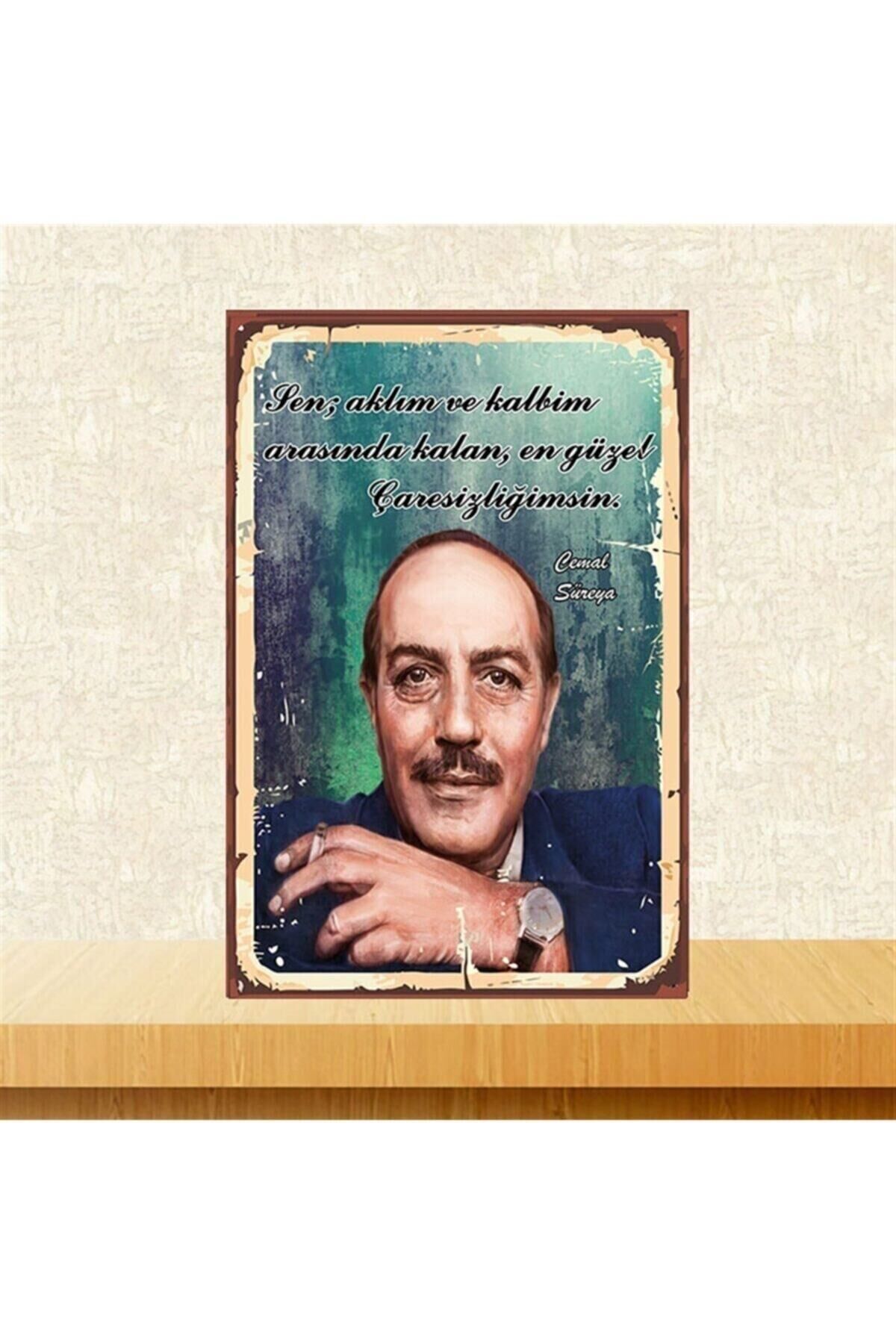 Cemal Süreya Retro Ahşap Poster 20-30 Cm