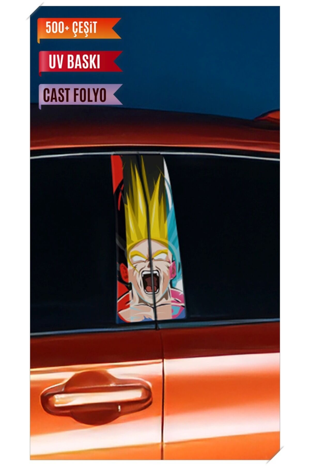 Araç Kapı Direk Kaplama Folyosu Anime Desenli (Sağ Sol Takım) (2 Adet) - 22x50 Cm