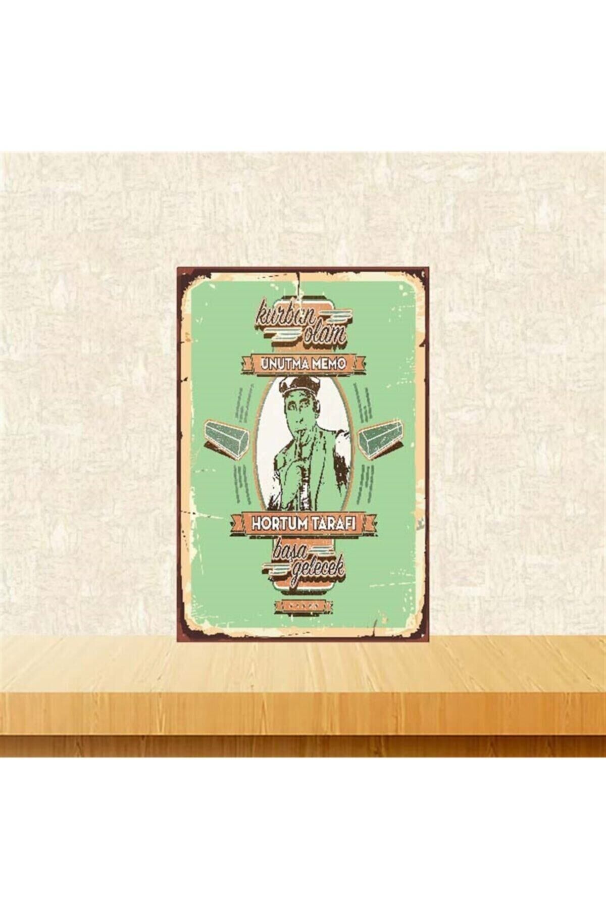 Davaro Hortum Tarafı Başa Gelecek Şener Şen 20-30 Cm Retro Ahşap Poster