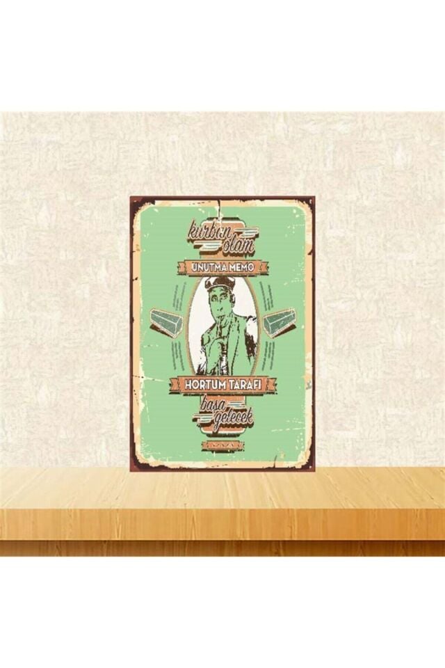 Davaro Hortum Tarafı Başa Gelecek Şener Şen 20-30 Cm Retro Ahşap Poster