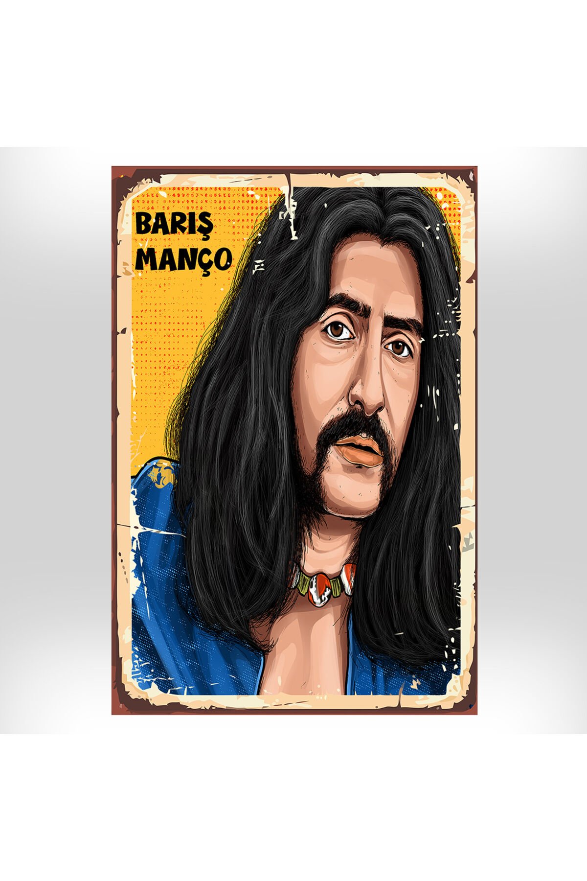 Barış Manço Tasarımlı 20x30 Cm Retro Ahşap Tablo