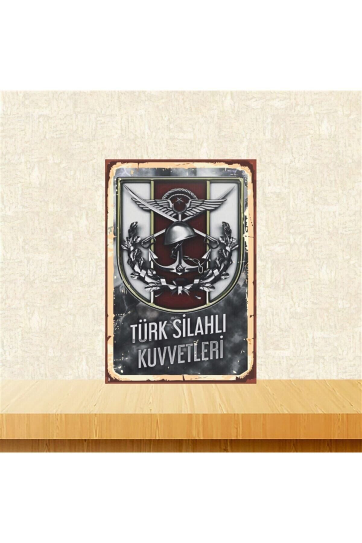 Türk Silahlı Kuvvetleri 20-30 Cm Retro Ahşap Tablo Tkfx4549