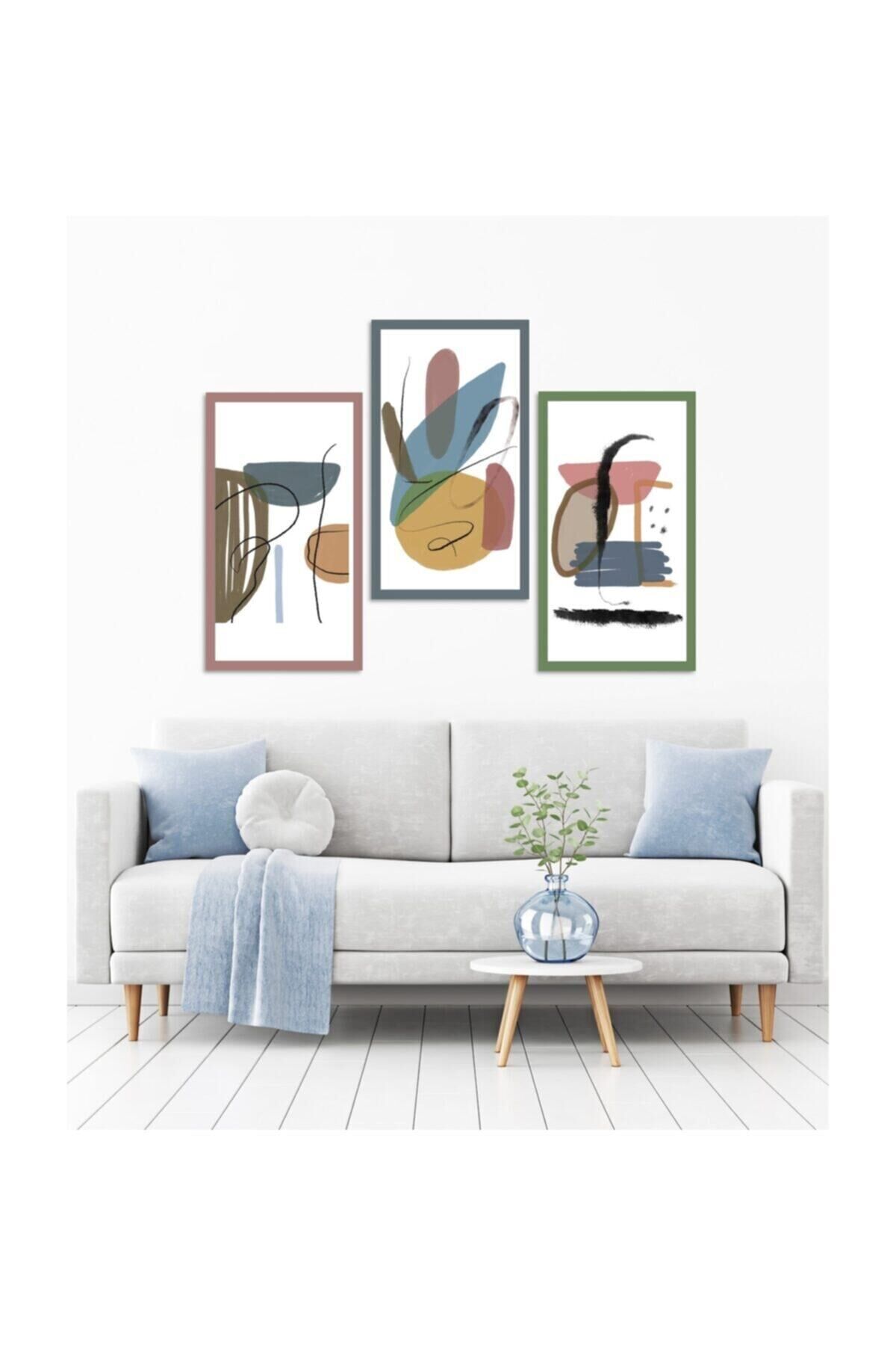 Hediyelik,dekoratif- Minimal Portre 3 Parça Mdf Tablo 3