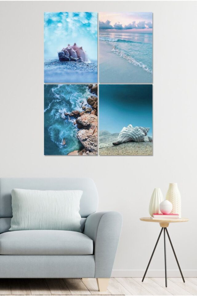 4 Parçalı Çerçeve Görünümlü Mdf Tablo Seti Dnu006