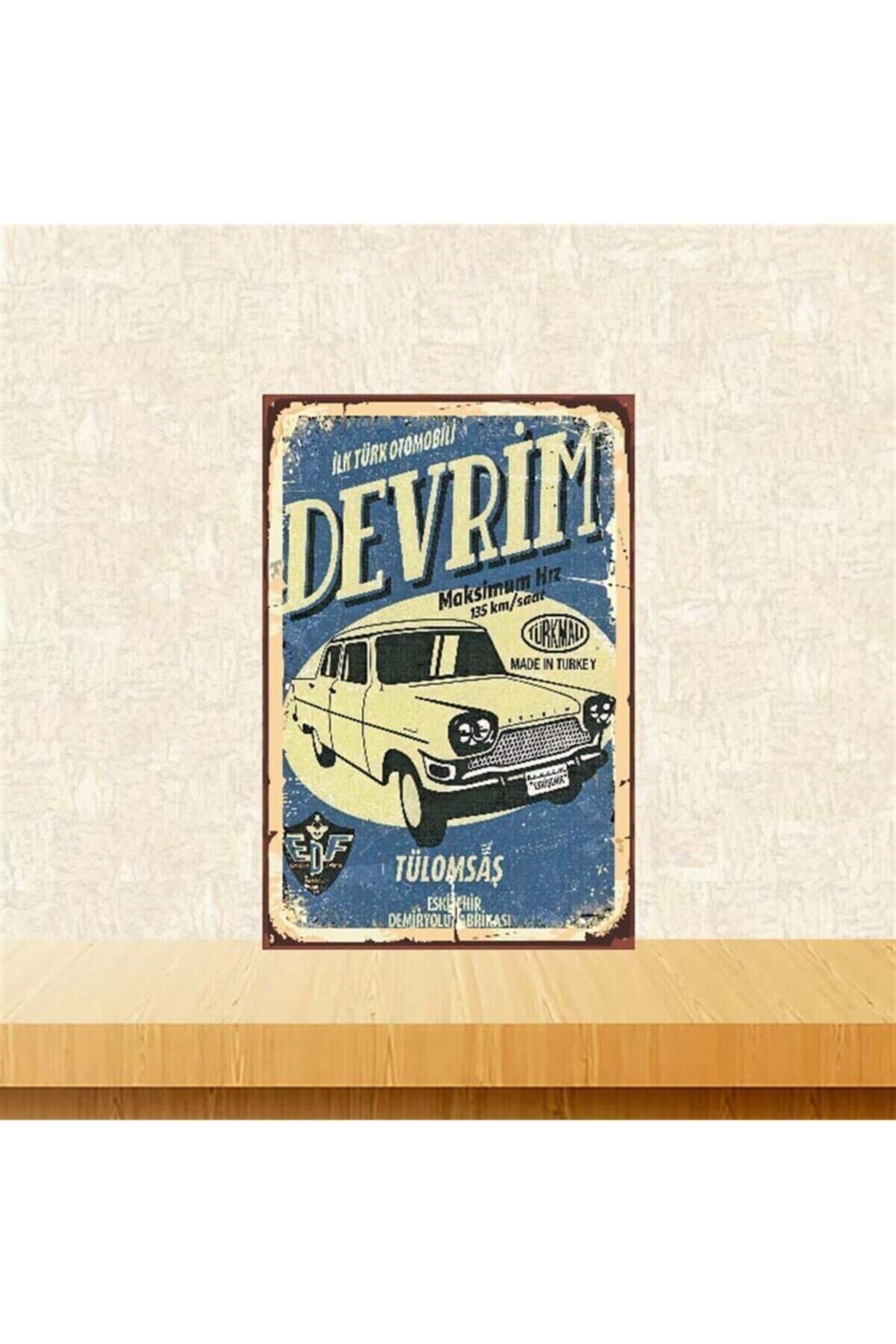 Devrim 20-30 cm Retro Ahşap Poster