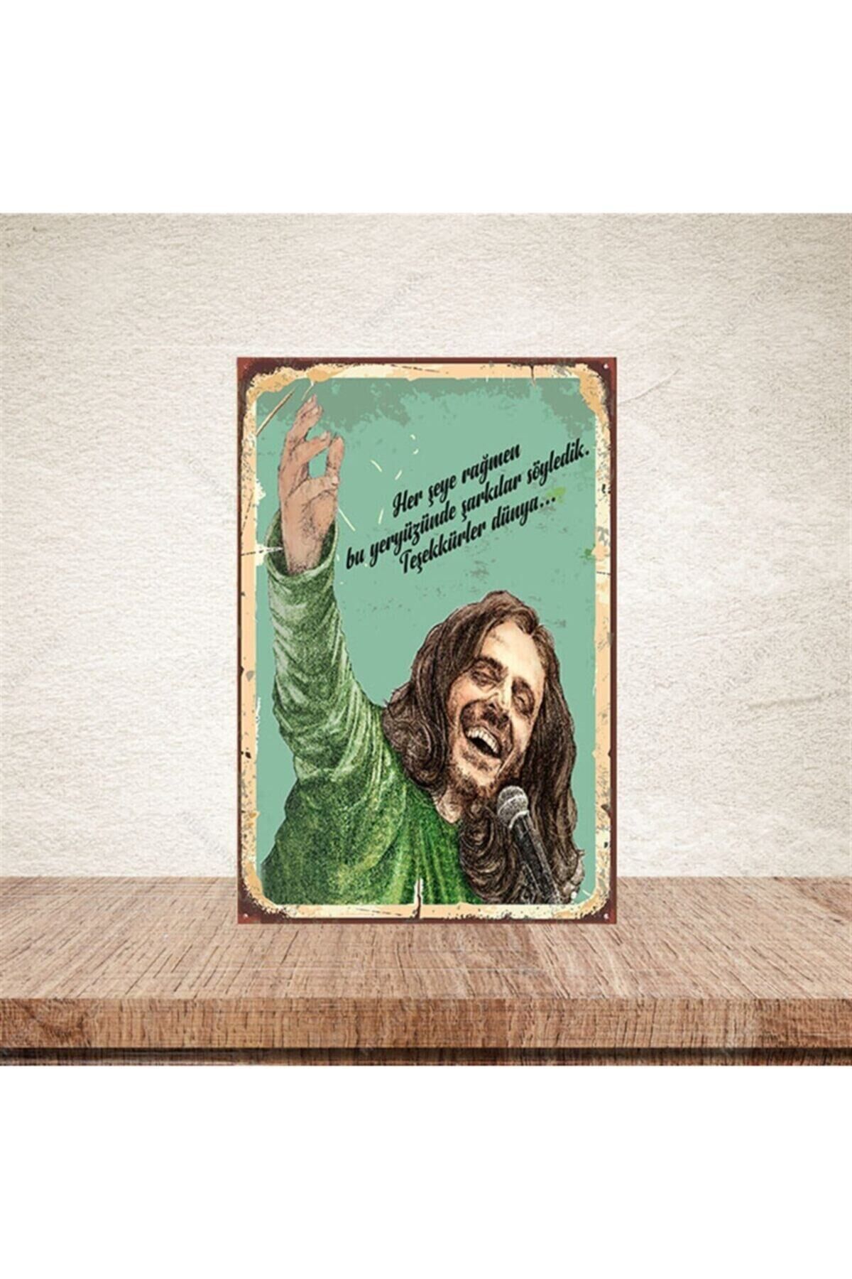 Kazım Koyuncu 20-30 cm Retro Ahşap Poster