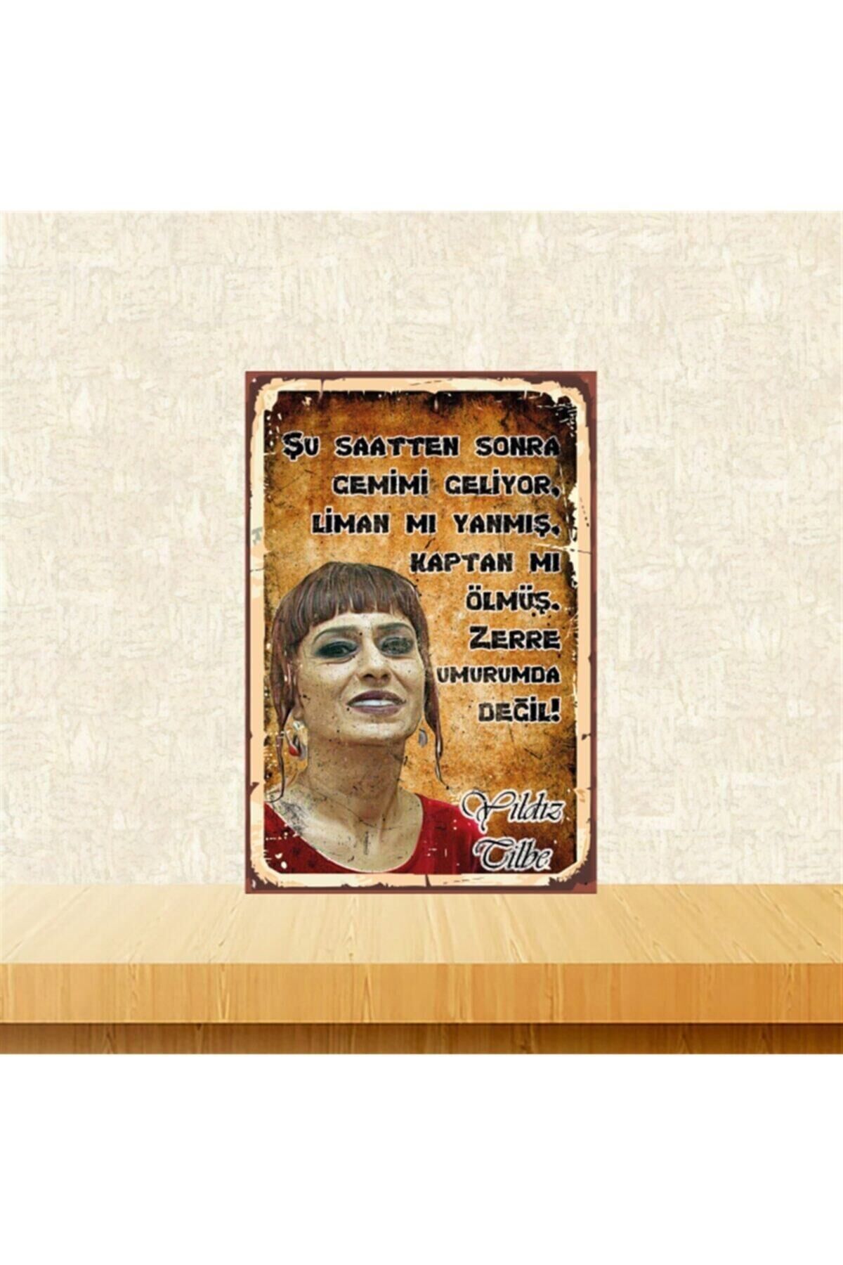 Yıldız Tilbe Zerre Umurumda Değil 20-30 Cm Retro Ahşap Tablo Tkfx4520