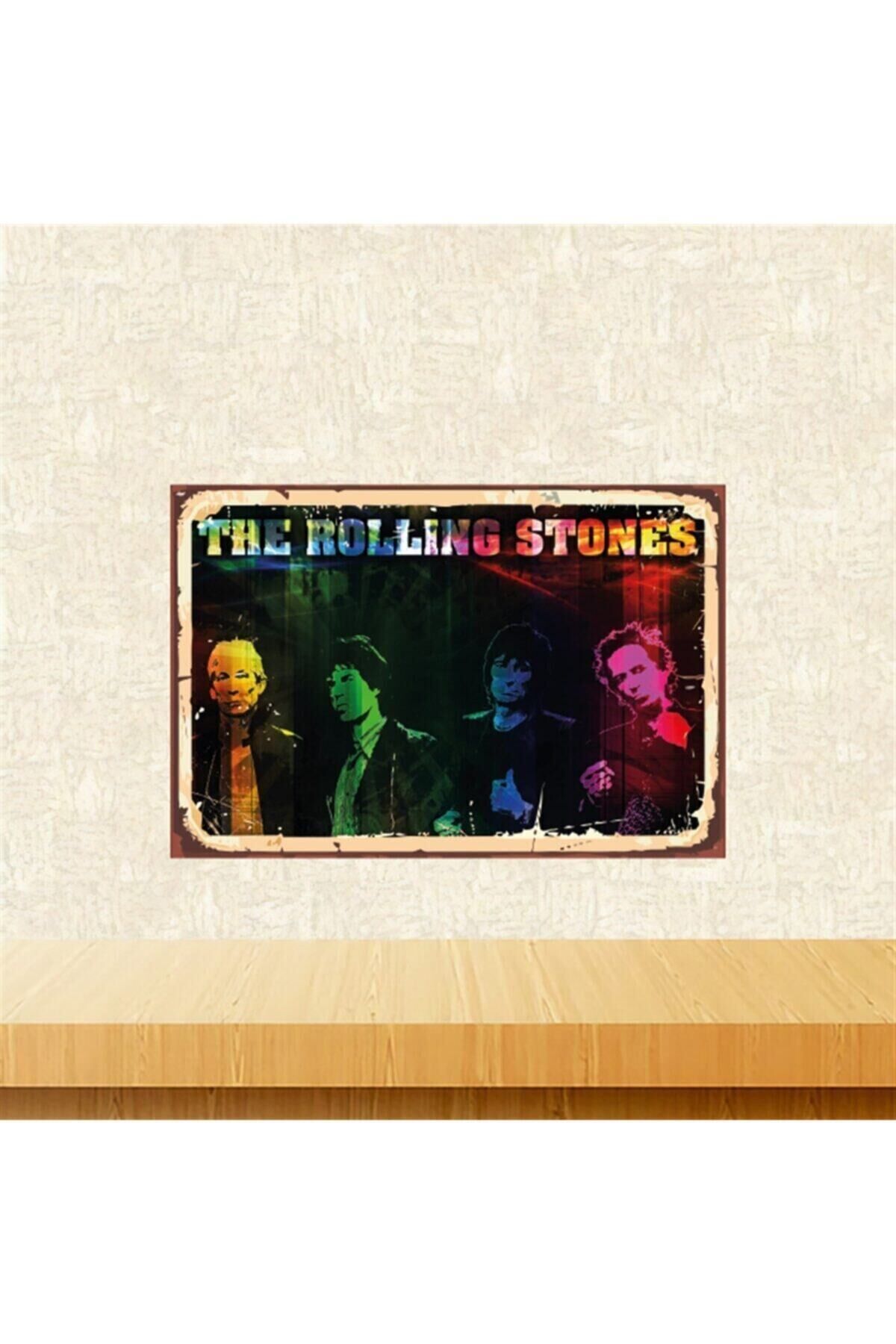 The Rolling Stones 20-30 Cm Retro Ahşap Tablo Tkfx5507