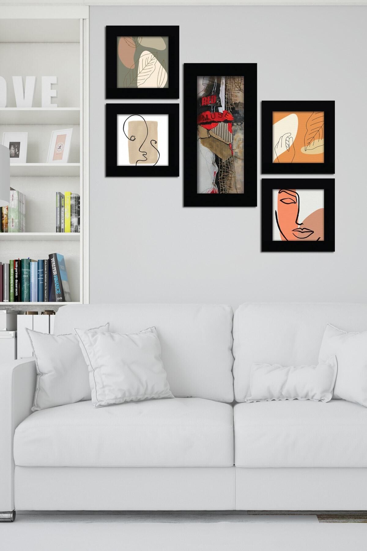 Collage Style 5 Parçalı Mdf Tablo Atf276