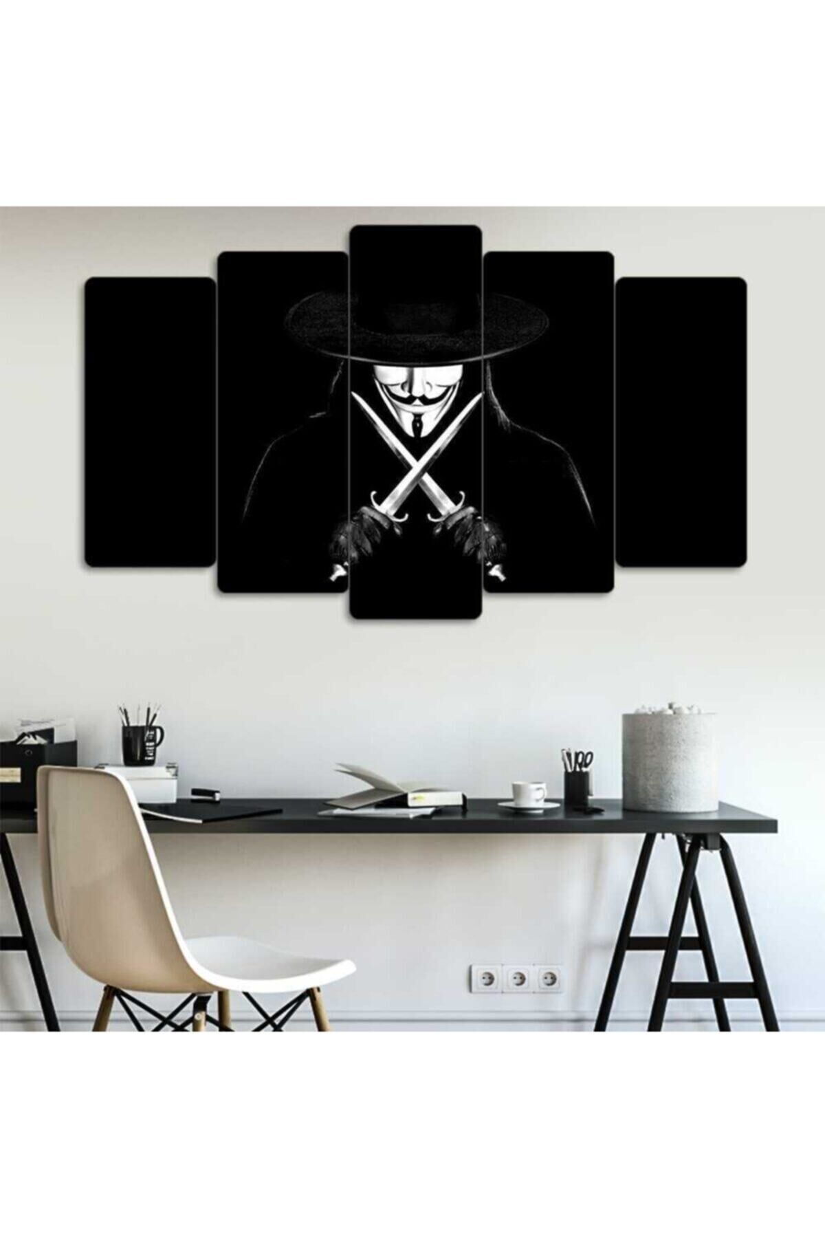 V For Vendetta - 5 Parçalı Tablo