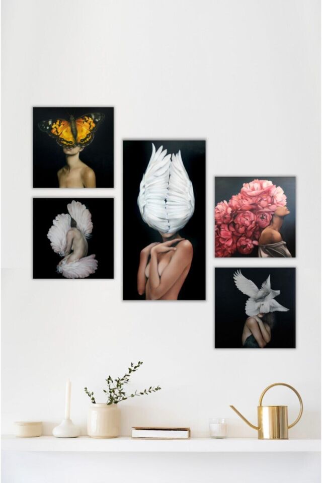 Hediyelik,dekoratif- Renkli Ağaçlar 3 Parça Mdf Tablo 2