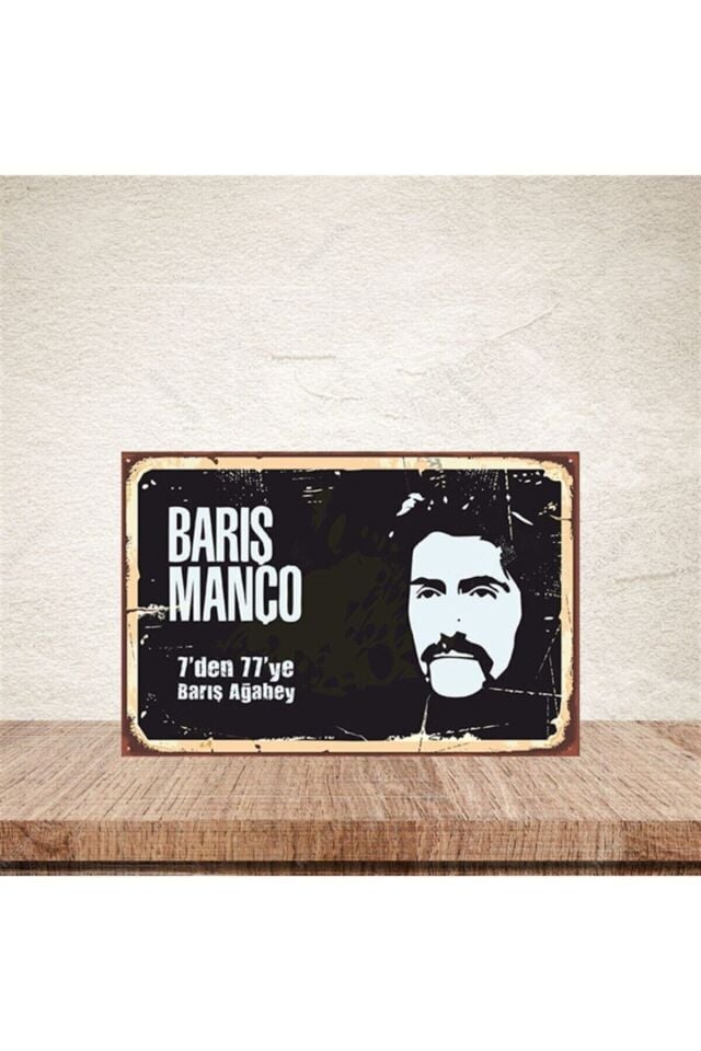Barış Manço 20-30 Cm Retro Ahşap Poster