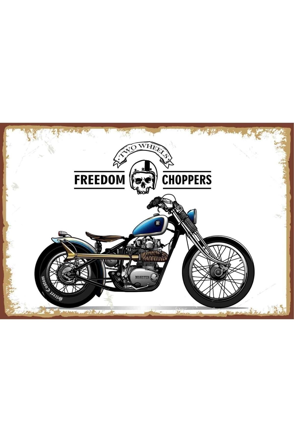 Freedoom Choppers Retro Ahşap Poster