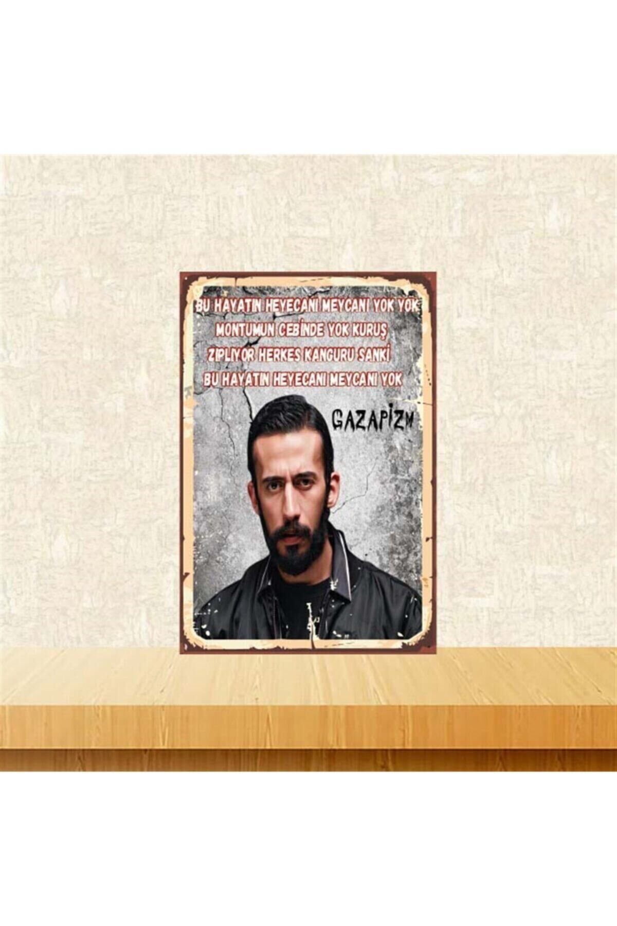 Gazapizm Heyacanı Meycanı Yok 20-30 Cm Retro Ahşap Poster Tkfx4299