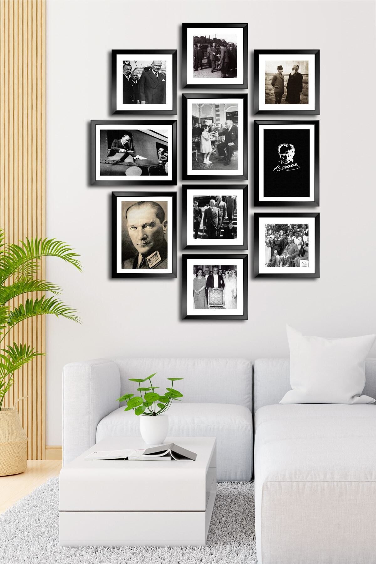 10 Parçalı Çerçeve Görünümlü Mdf Tablo Seti Flm082