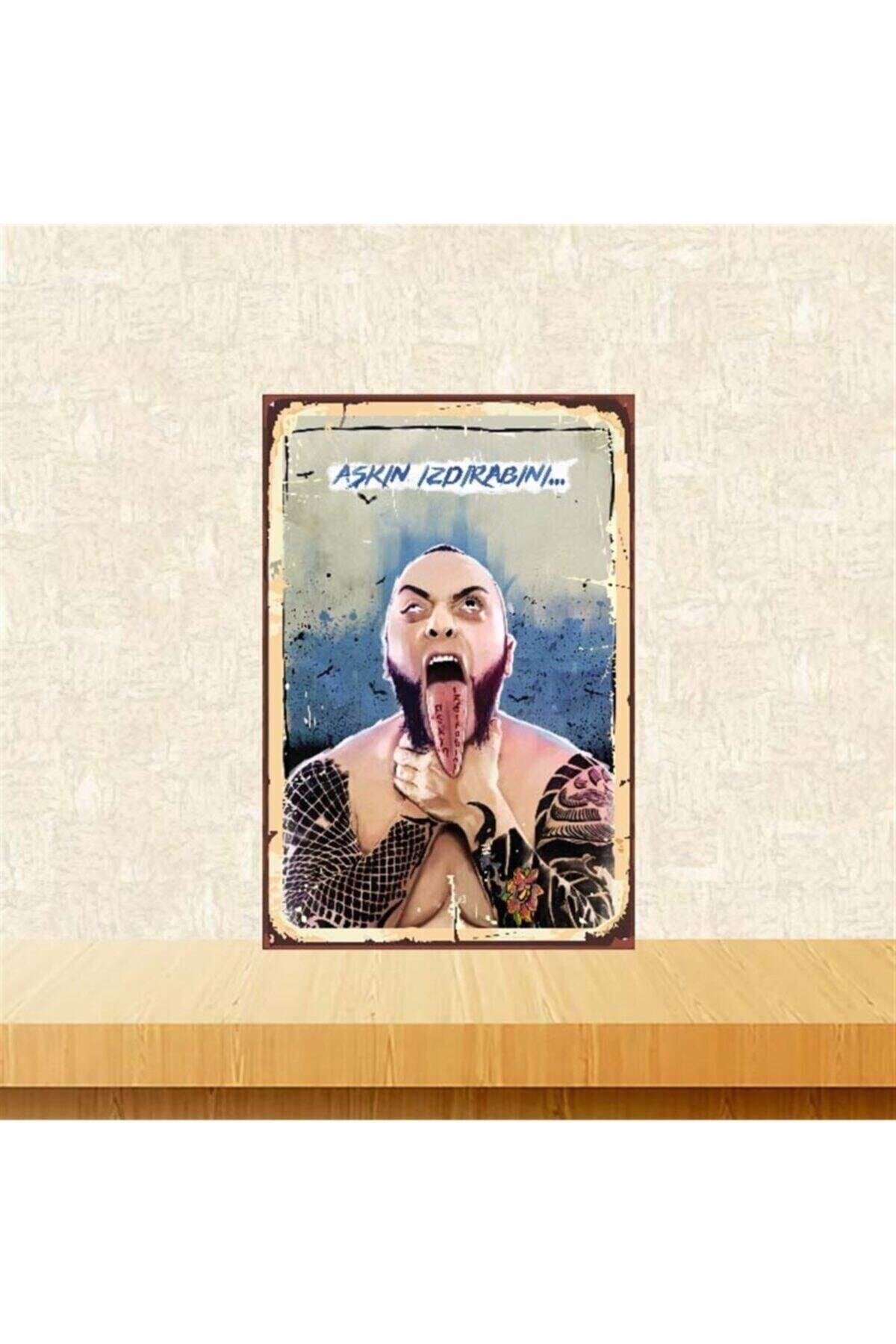 Hayko Cepkin Aşkın Izdırabını 20x30 Cm Retro Ahşap Poster