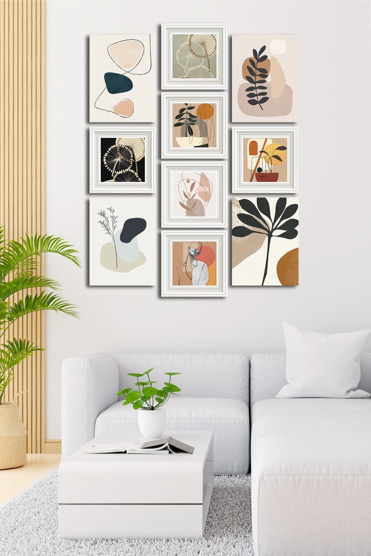 10 Parçalı Çerçeve Görünümlü Mdf Tablo Seti Flm050