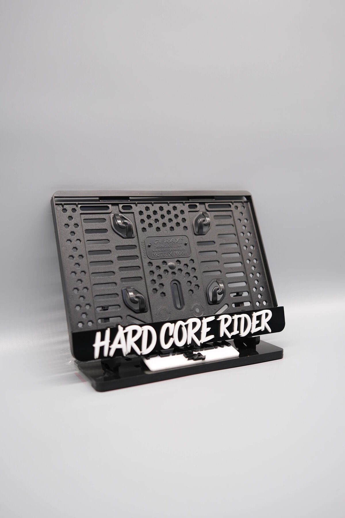HARD CORE RIDER 3D KABARTMALI PLEKSİ MOTOR PLAKALIĞI