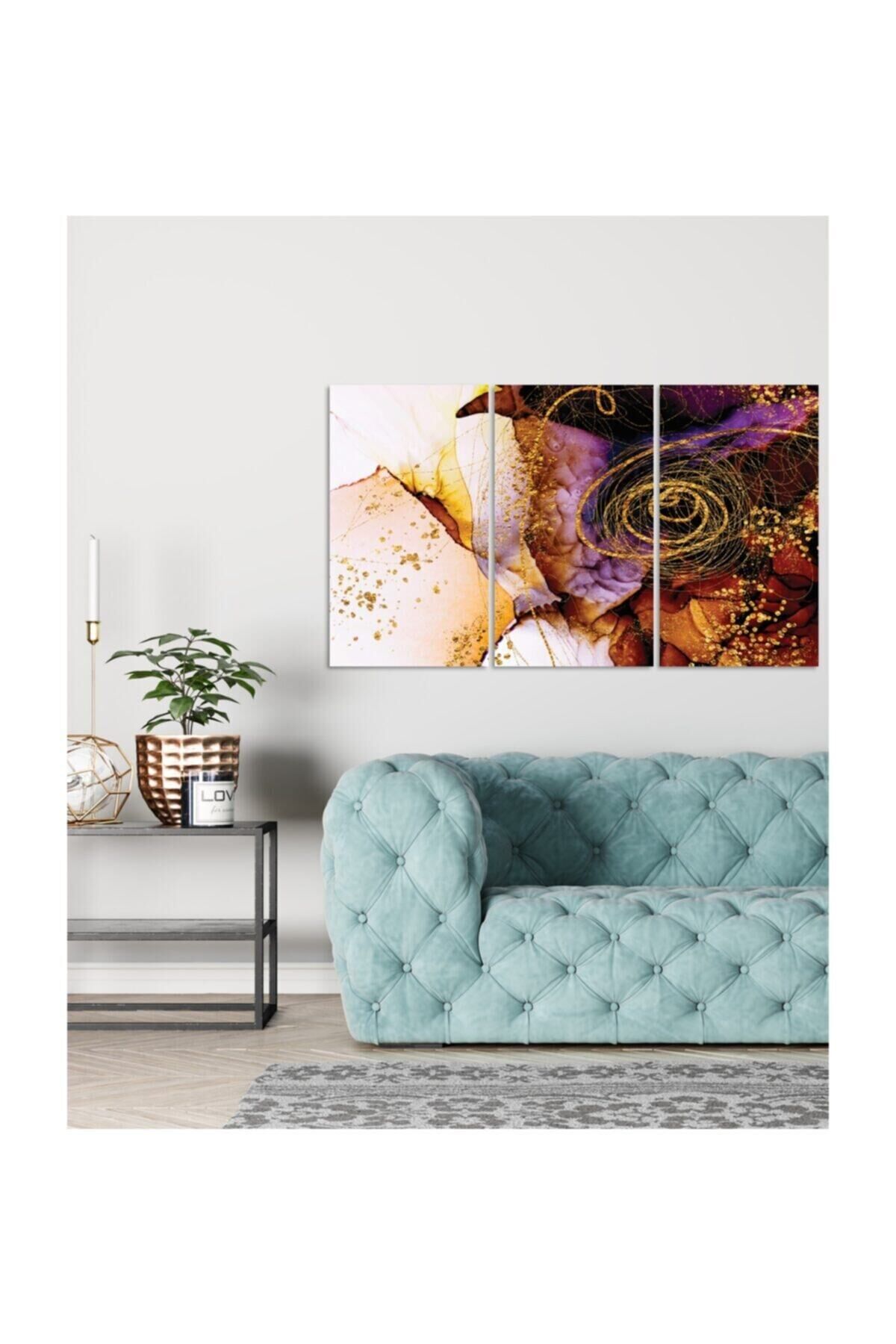 Hediyelik,dekoratif- Soyut Desenler 3 Parça Mdf Tablo 3