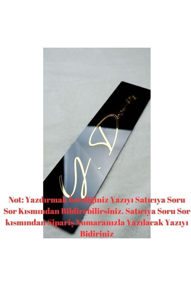 Isme Özel Dekor Pleksi Plaka Piano Black-gold-silver Imza Model