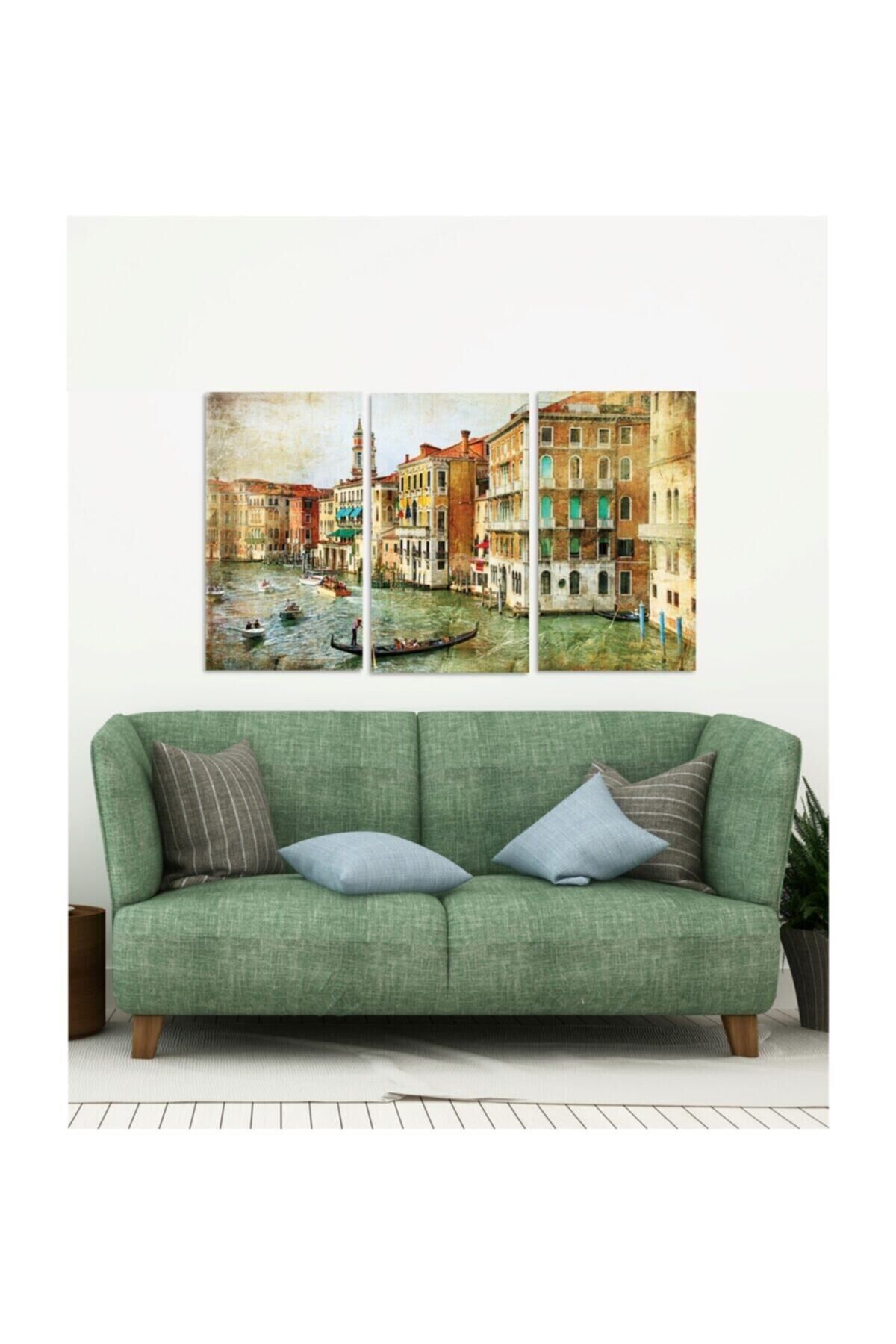 Hediyelik,dekoratif- Eski Evler 3 Parça Mdf Tablo