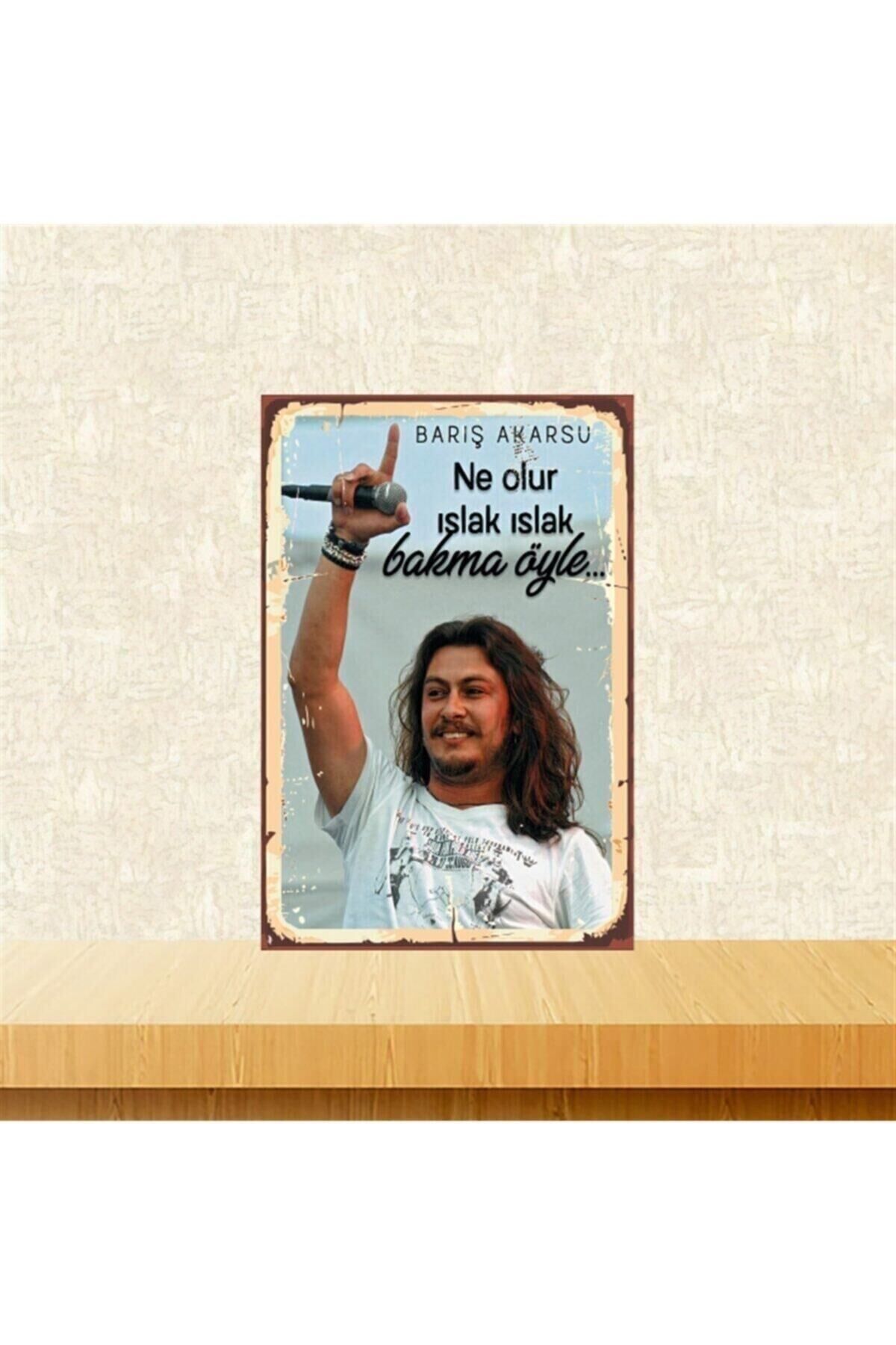 Barış Akarsu Islak Islak 20-30 Cm Retro Ahşap Poster Tkfx4335