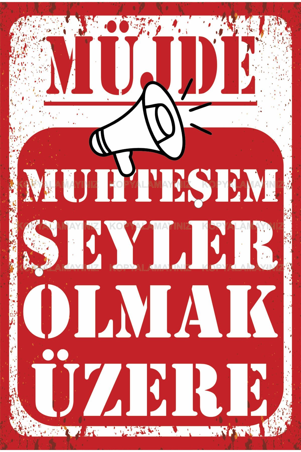 müjde muhteşem şeyler olmak üzeri komik sözler duvar yazıları retro ahşap poster
