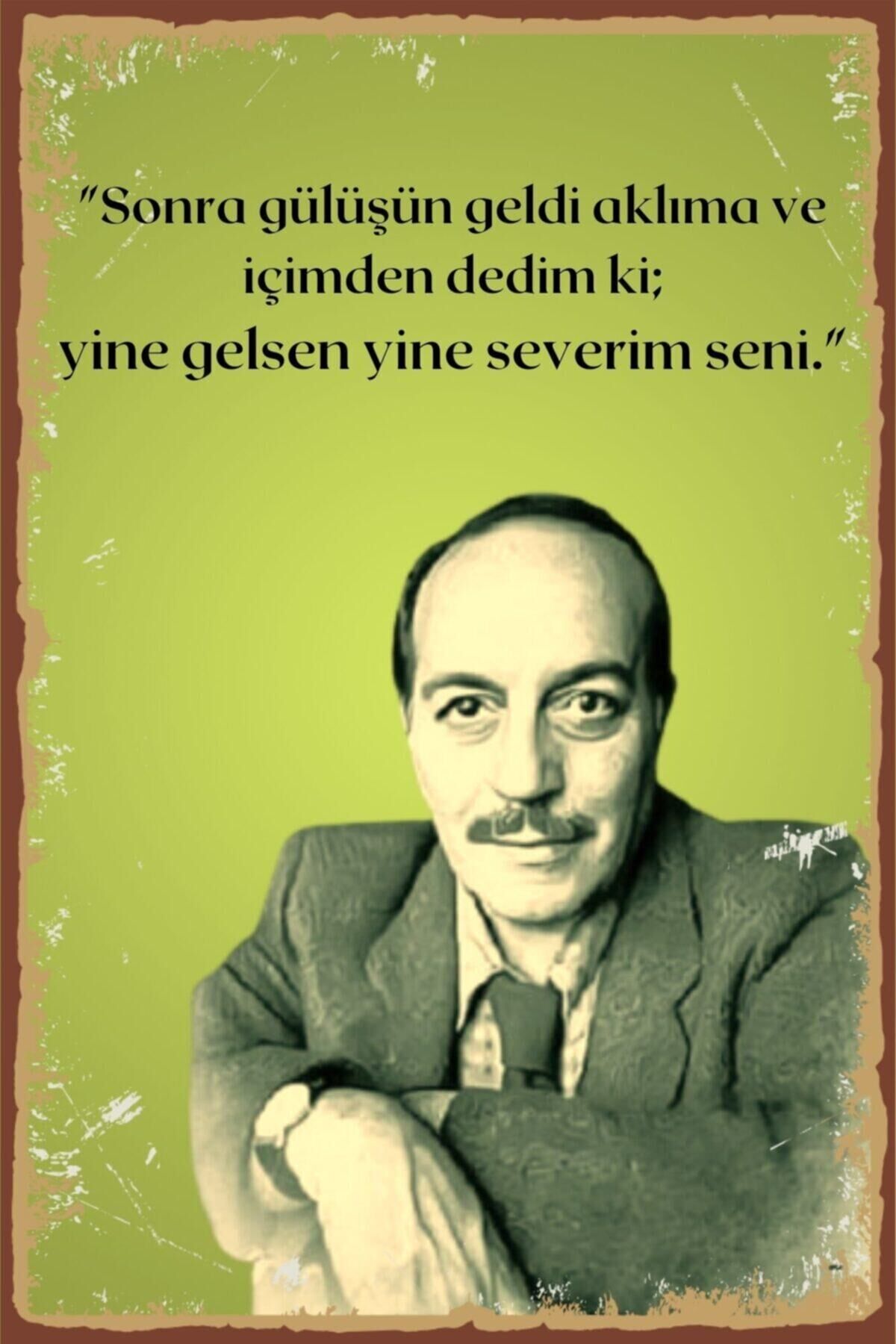Cemal Süreya Yine Severim Seni Retro Ahşap Poster