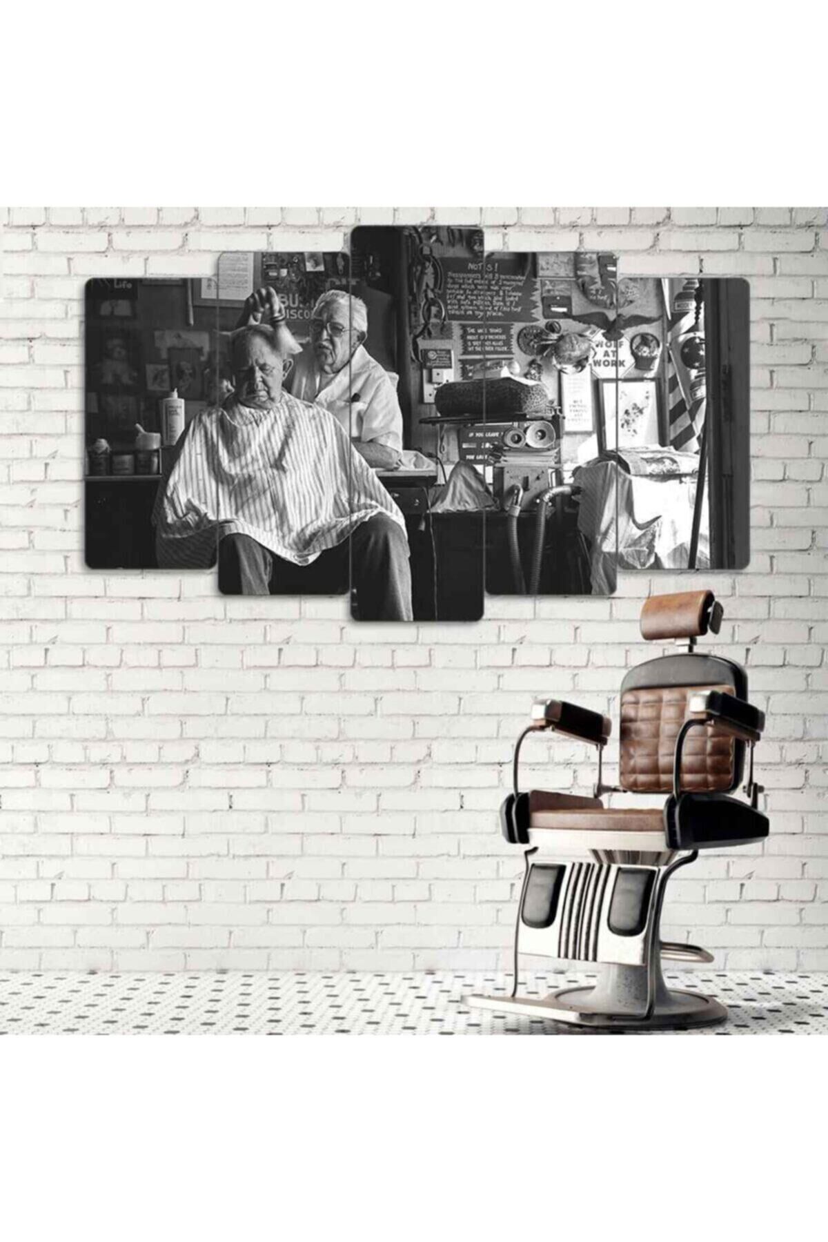 Barber Shop - 5 Parçalı Tablo