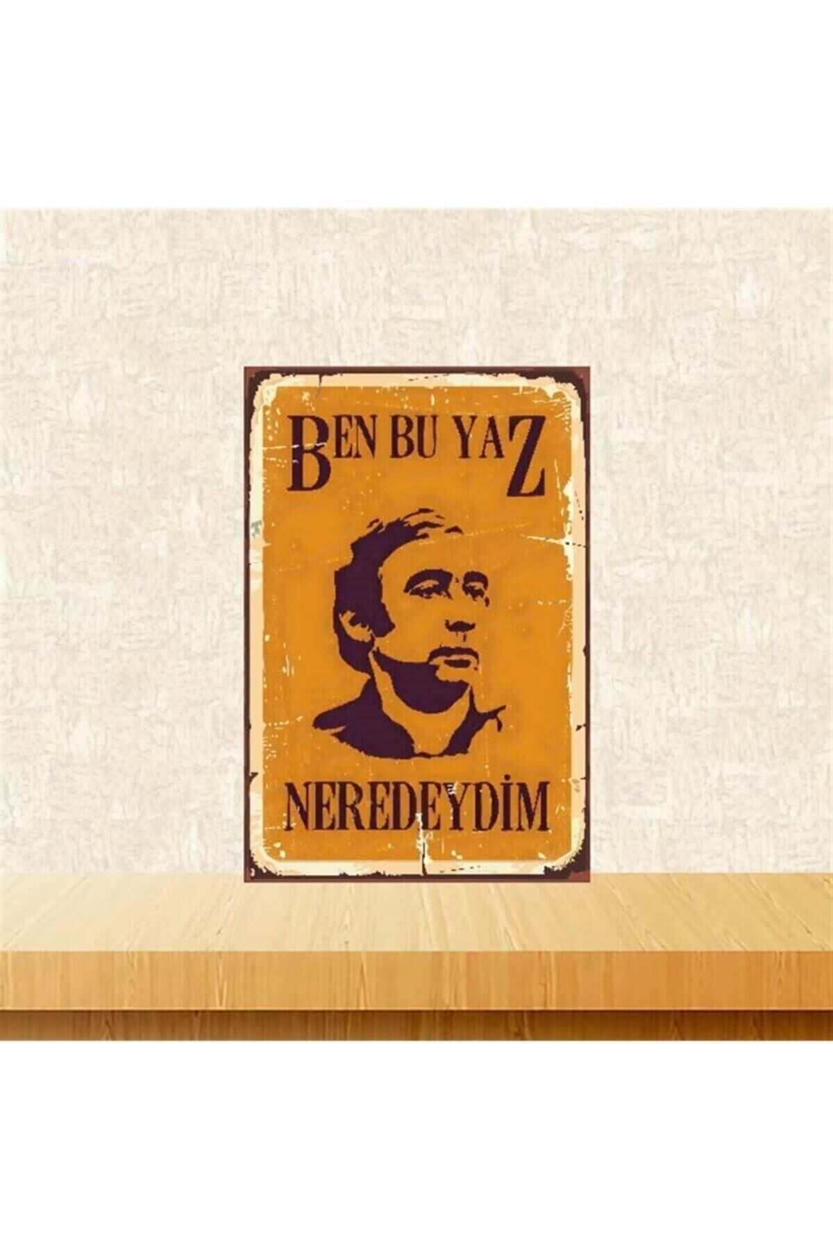 Ben Bu Yaz Nerdeydim 20-30 Cm Retro Ahşap Poster