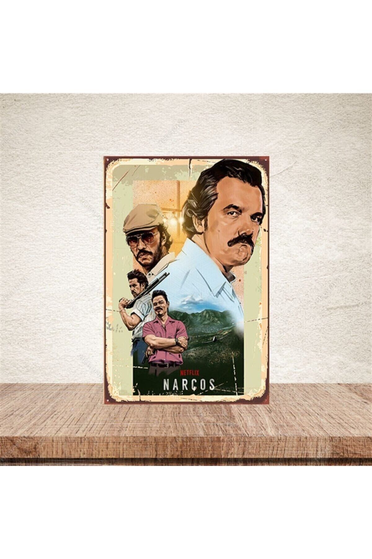 Narcos 20-30 Cm Retro Ahşap Poster