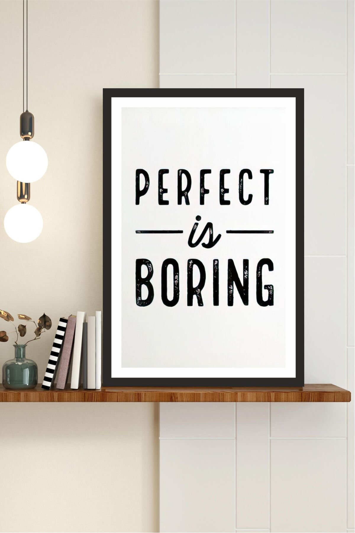 motto yazılı çerçeve görünümlü mdf tablo