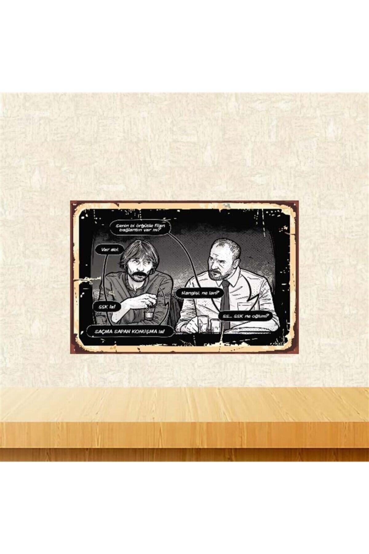 Siyah Behzat Ç Replikleri Retro Ahşap Poster 20x30 cm