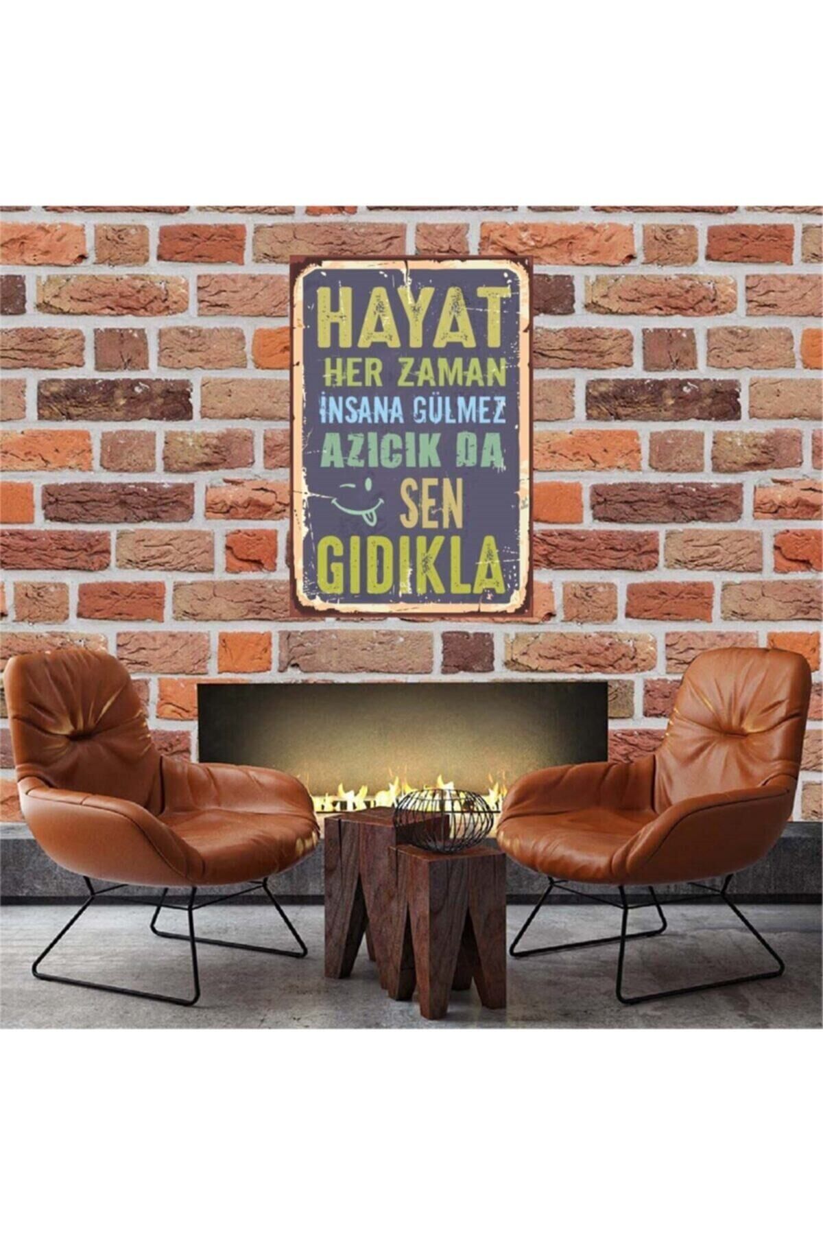 Azıcık Da Sen Gıdıkla 30*45 Cm Retro Ahşap Tablo Tkfx4230