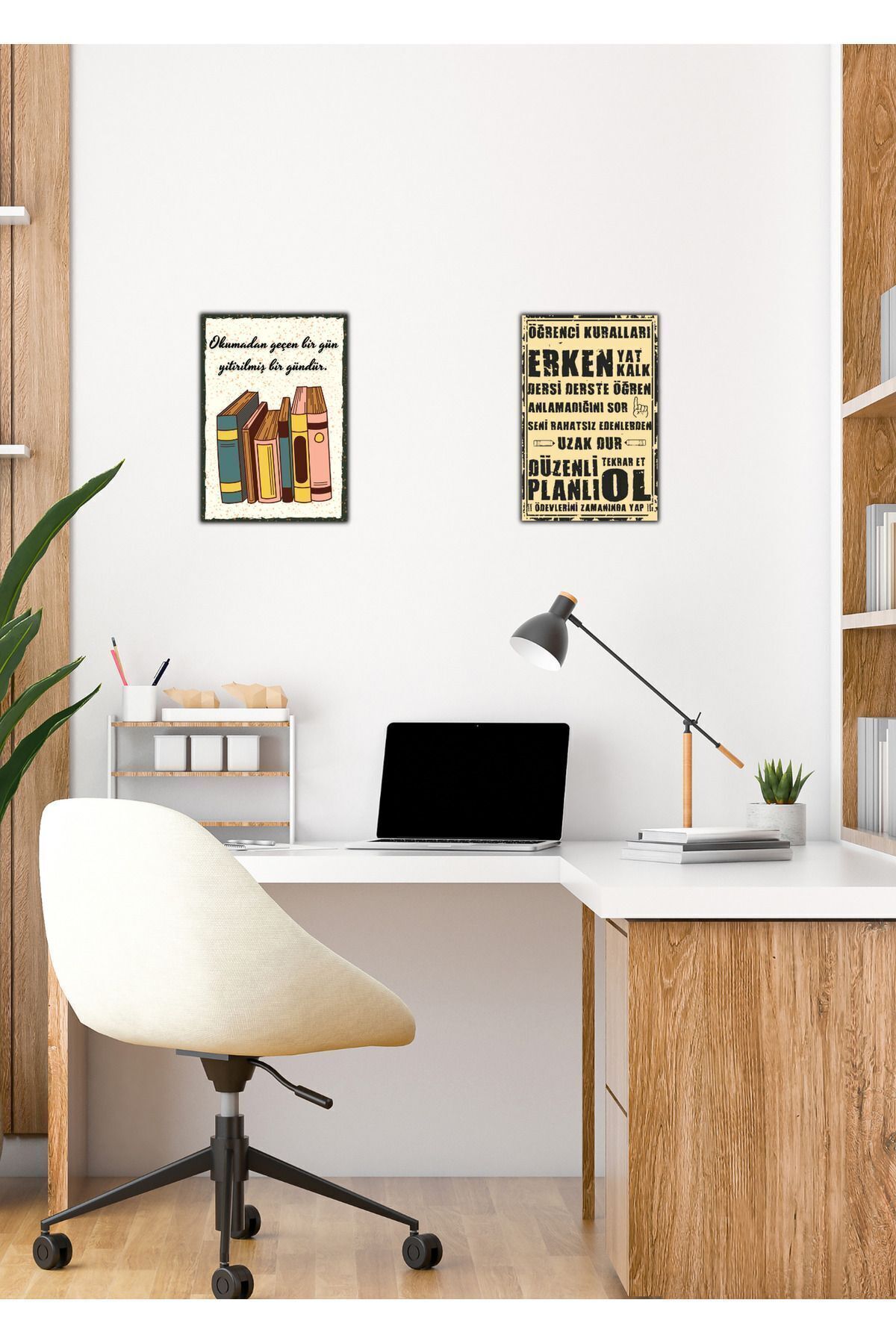 Öğrenci Motivasyon 2'li Ahşap Poster Set (20x30cm)