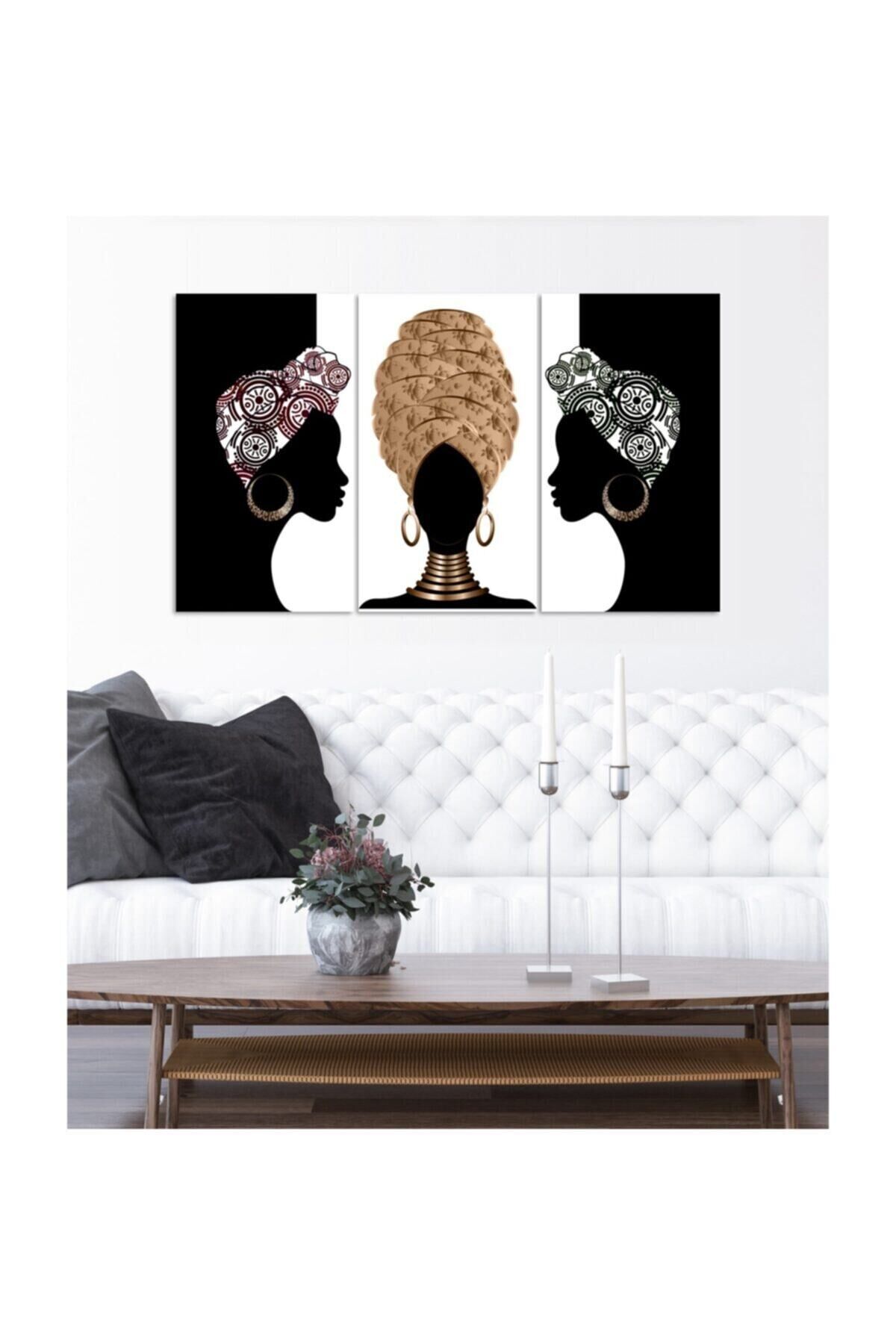 Hediyelik,dekoratif- Siyahi Kadınlar 3 Parça Mdf Tablo 2