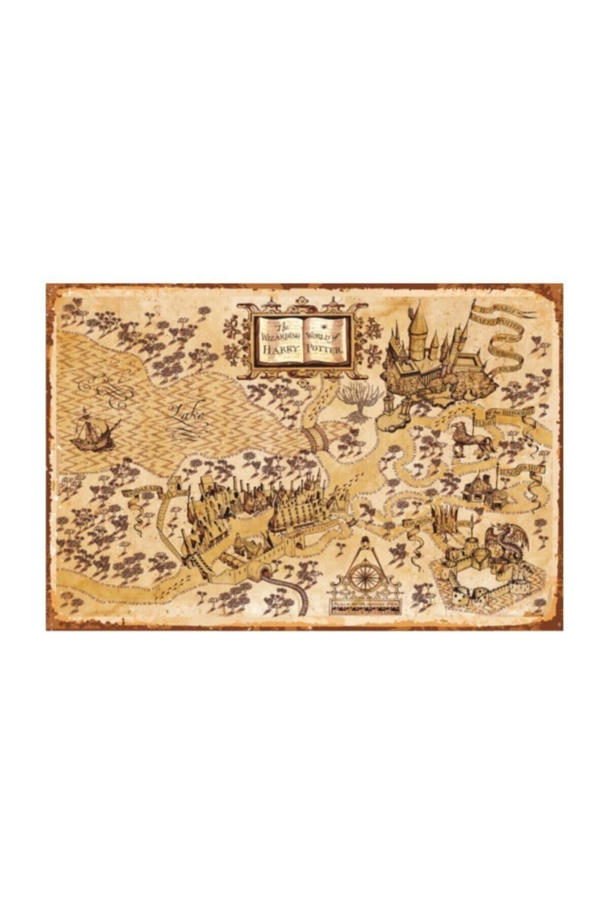 Harry Potter Çapulcular Haritası Retro Vintage Ahşap Poster