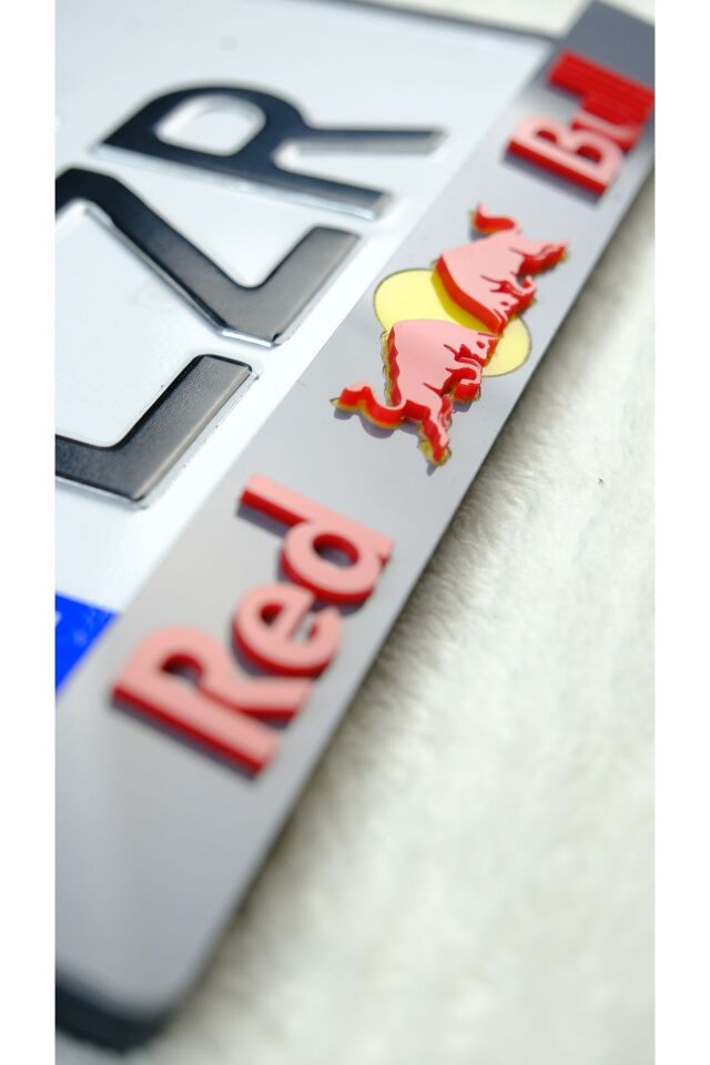Red Bull 3D Uyumlu Lazer Kesim Pleksi Motor Plakalık